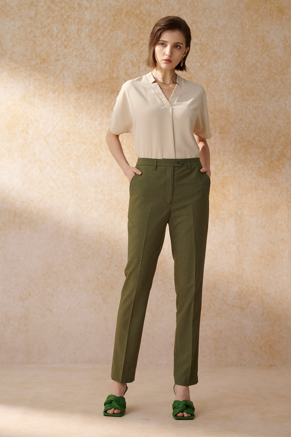 SST&C Apricot Design V-Neck | 7662404008  (Outlet)_3