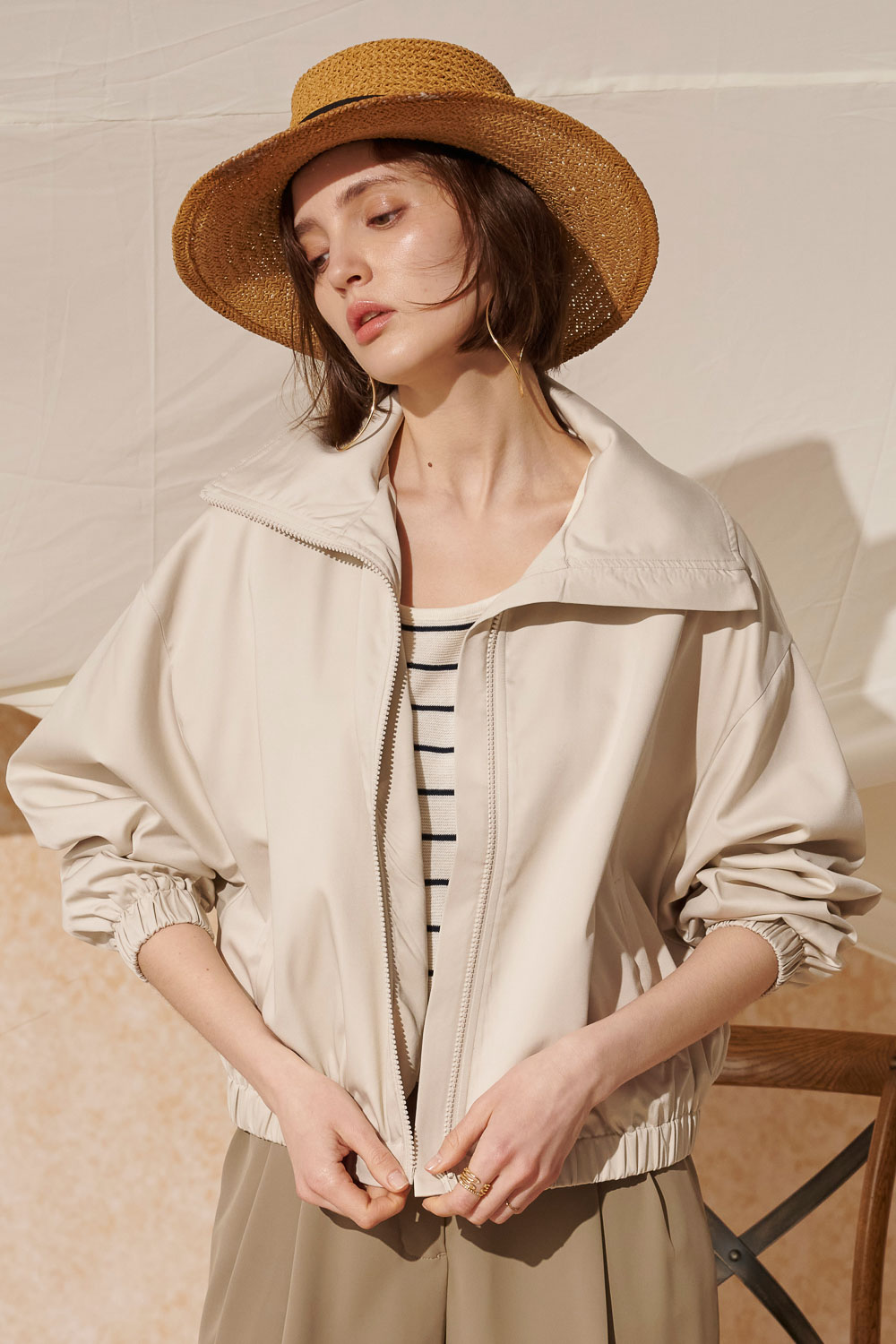 SST&C Antique White Large Lapel Short Coat | 8162404003  (Outlet)_0