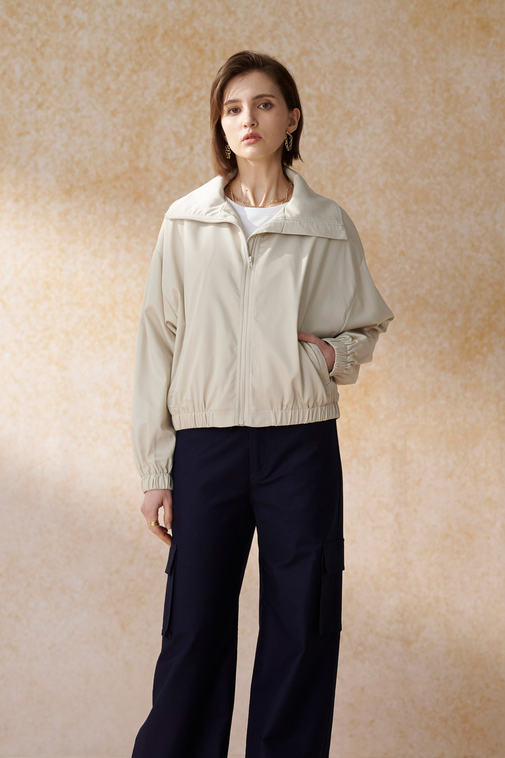 SST&C Antique White Large Lapel Short Coat | 8162404003  (Outlet)_2