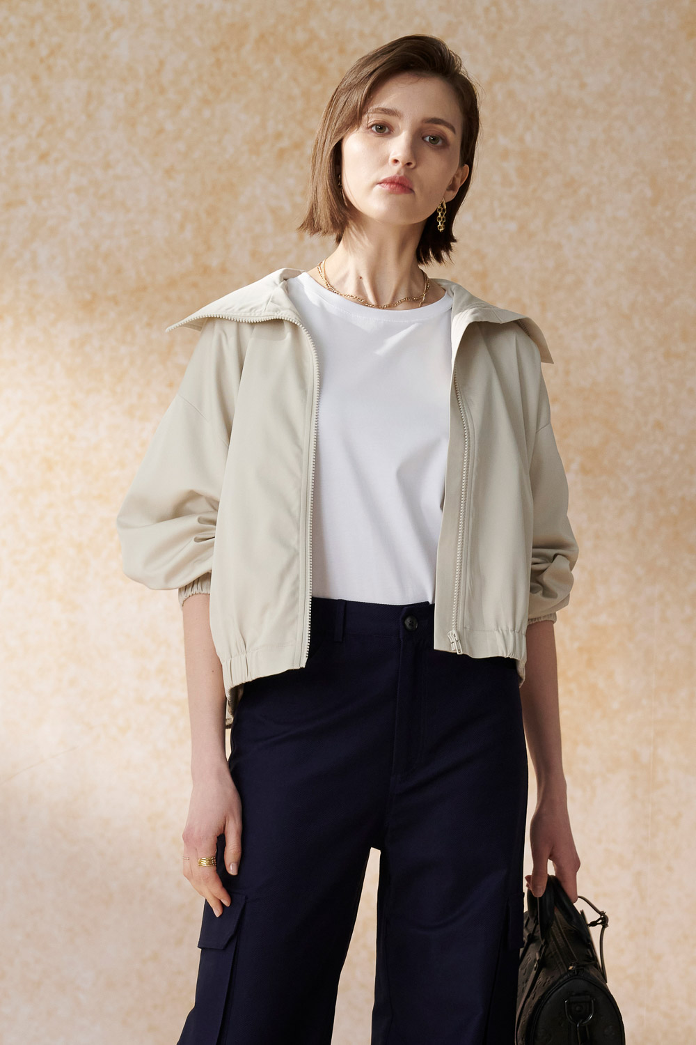 SST&C Antique White Large Lapel Short Coat | 8162404003  (Outlet)_5