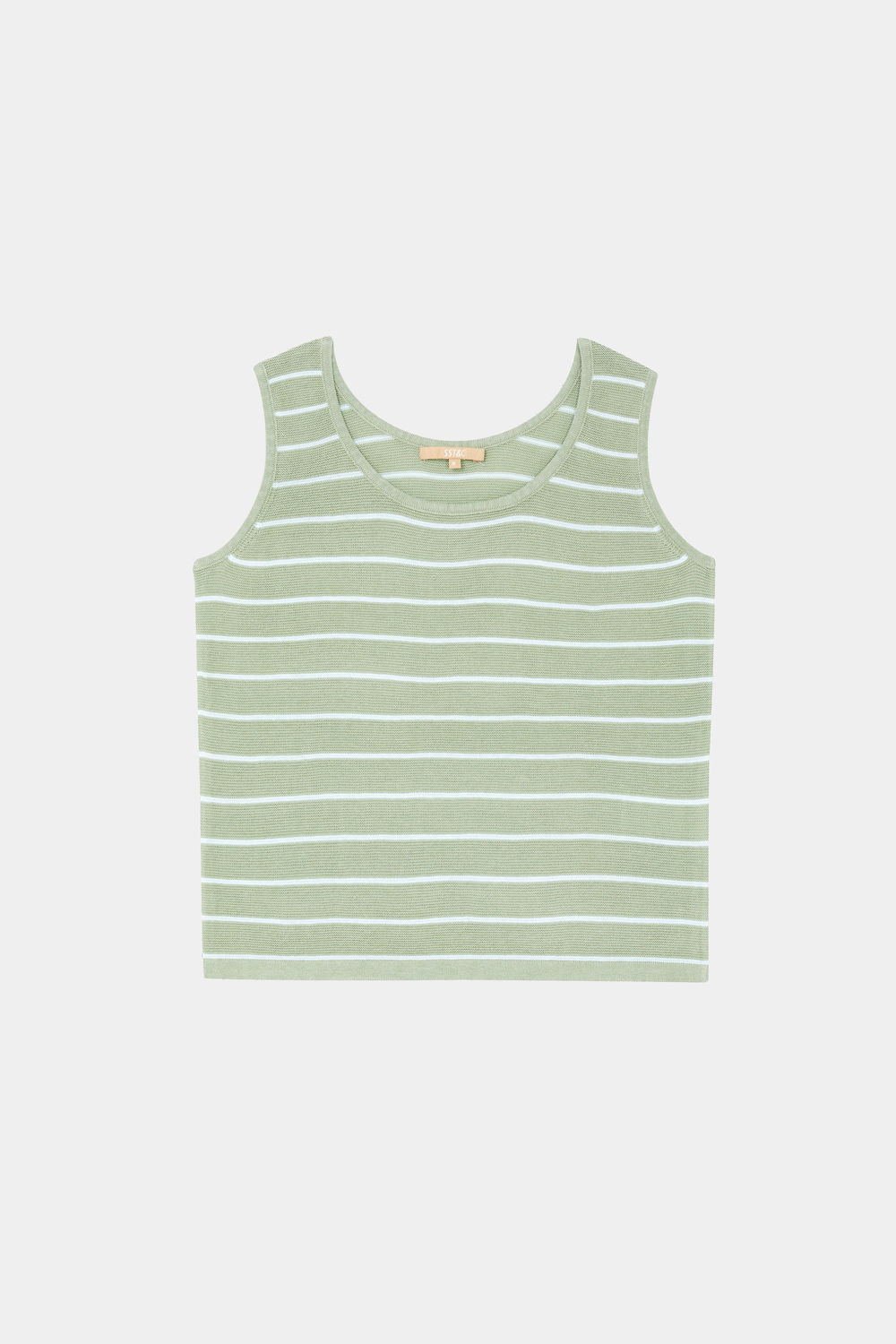 SST&C Bean Green/Light Blue Striped Pattern Sleeveless Sweater | 8662404003  (Outlet)_5