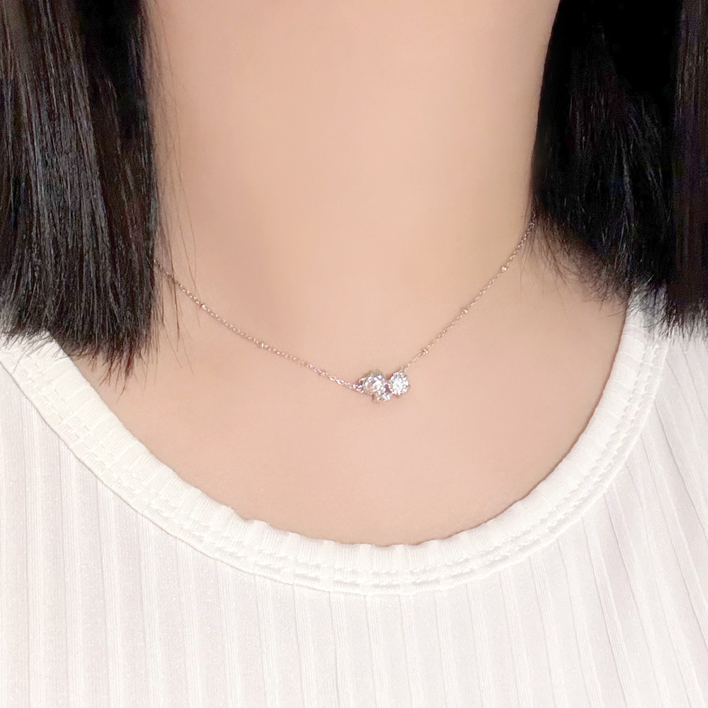 Hello Kitty 50th系列-凱蒂貓莫桑石單鑽純銀項鍊_6