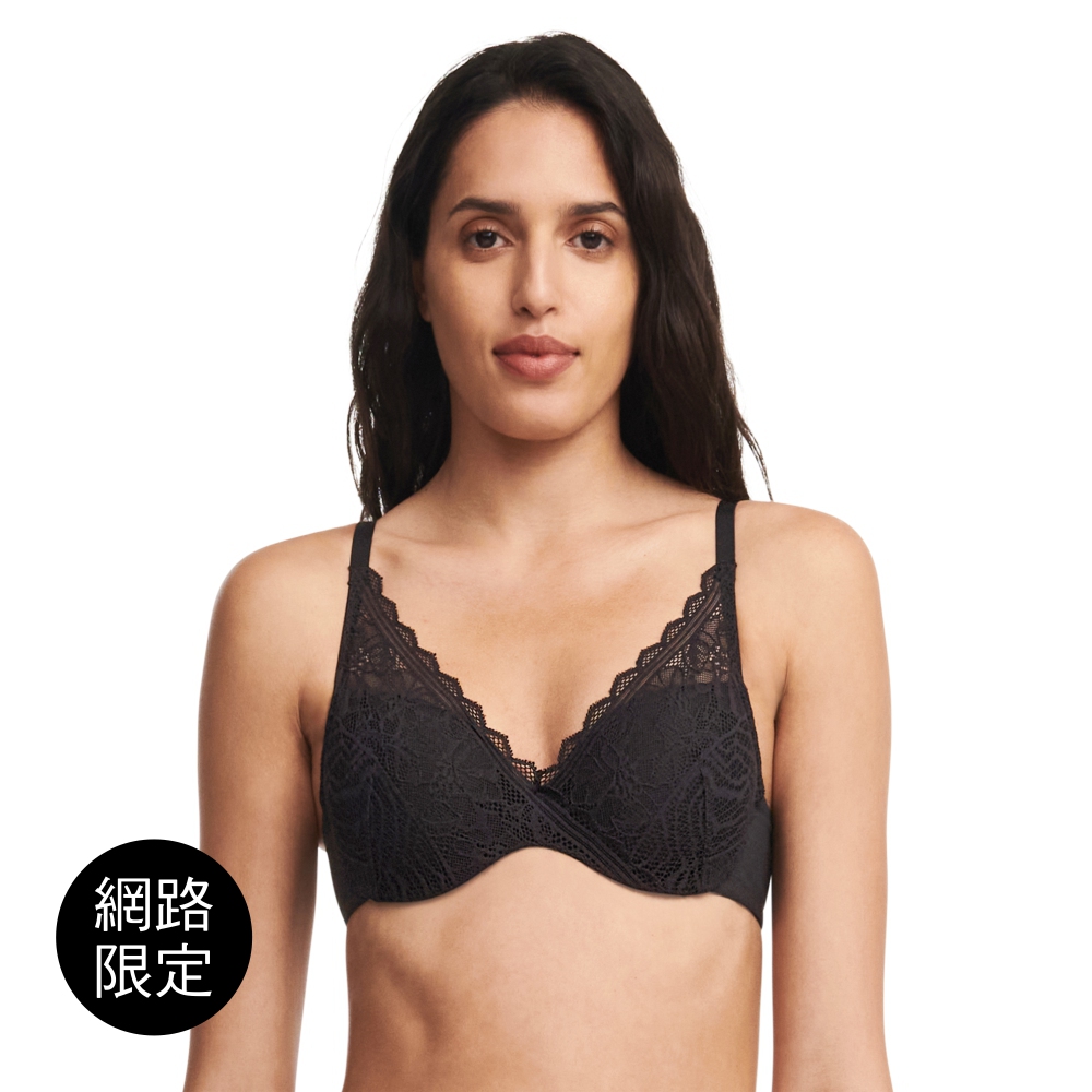 網路獨賣【Chantelle Easy Feel】3D記憶纖維T-shirt Bra內衣>BCD罩杯>黑色(94260_011)【Floral Touch】_0