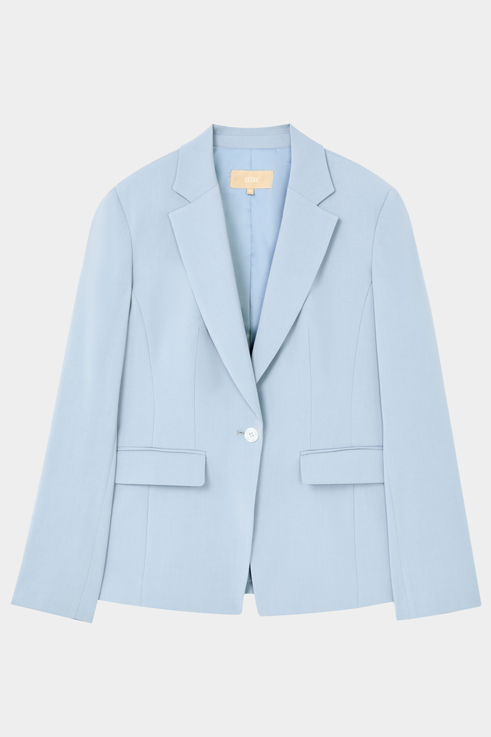 SST&C Mist Blue Square Collar Suit Jacket | 7162404003  (Outlet)_5