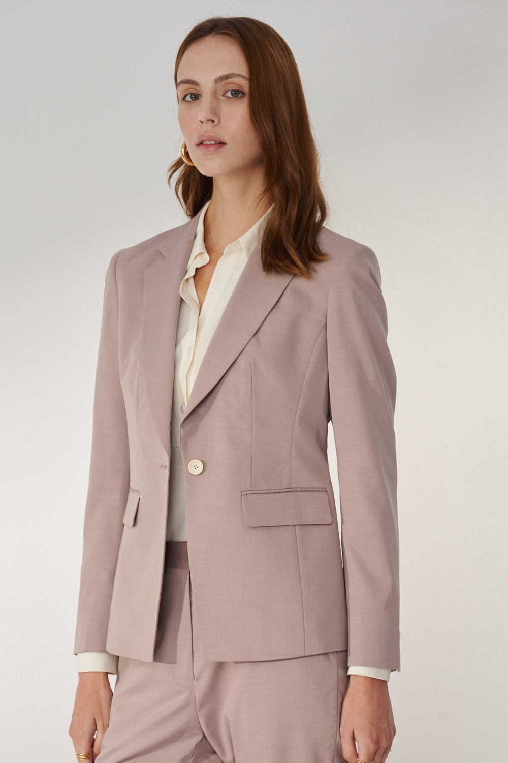 SST&C Mist Purple Square Collar Suit Jacket | 7162404004  (Outlet)_0