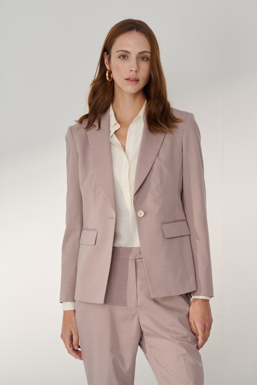 SST&C Mist Purple Square Collar Suit Jacket | 7162404004  (Outlet)_3