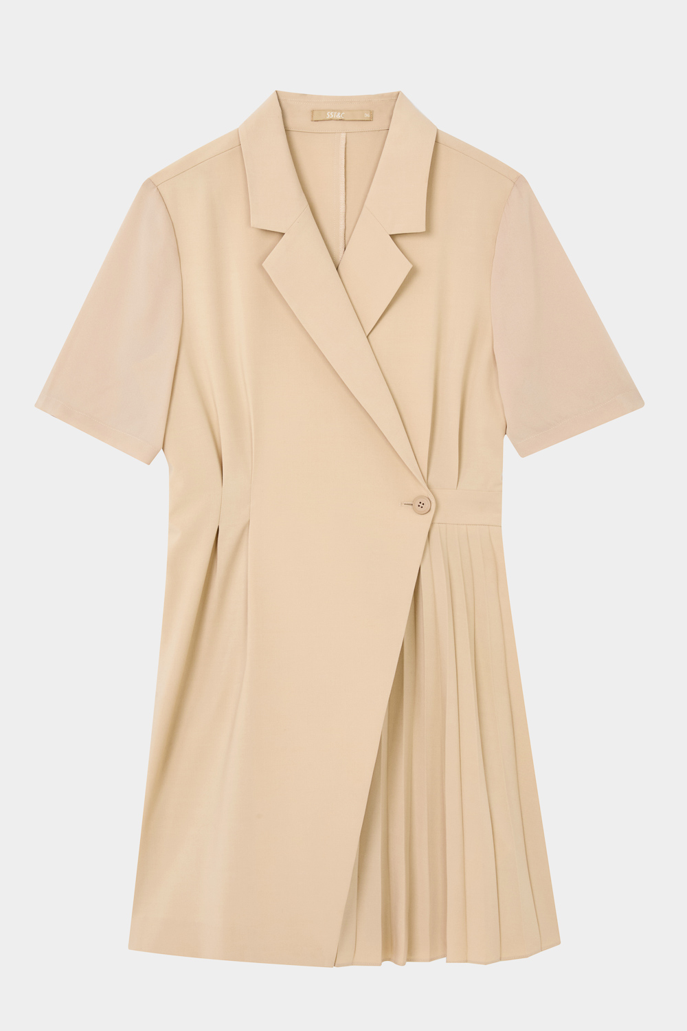 SST&C Apricot Lapel Pleated Dress | 8562404003  (Outlet)_7
