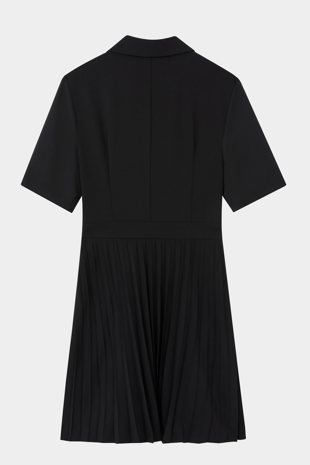 SST&C Black Lapel Pleated Dress | 8562404004  (Outlet)_8