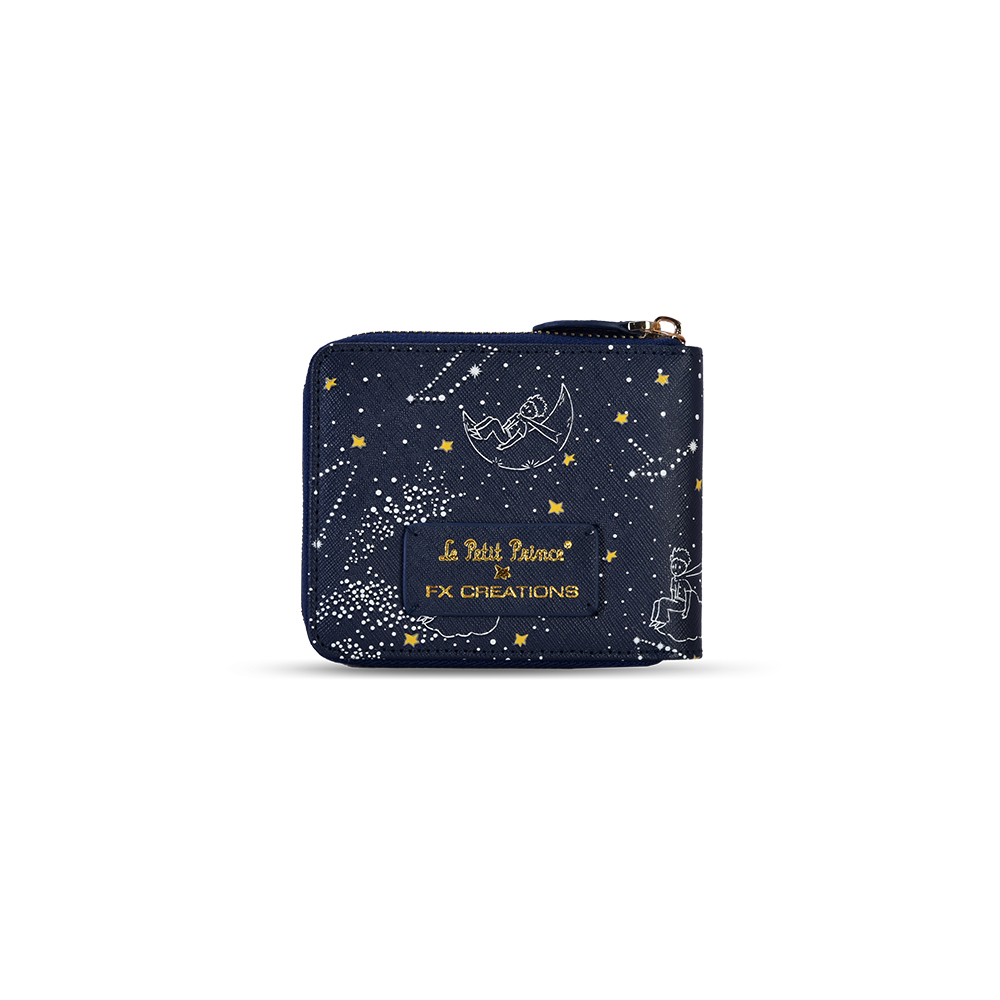 【小王子Le Petit Prince聯名款】80週年星空夜光-拉鍊短夾-深藍 LPPW233035-98_3