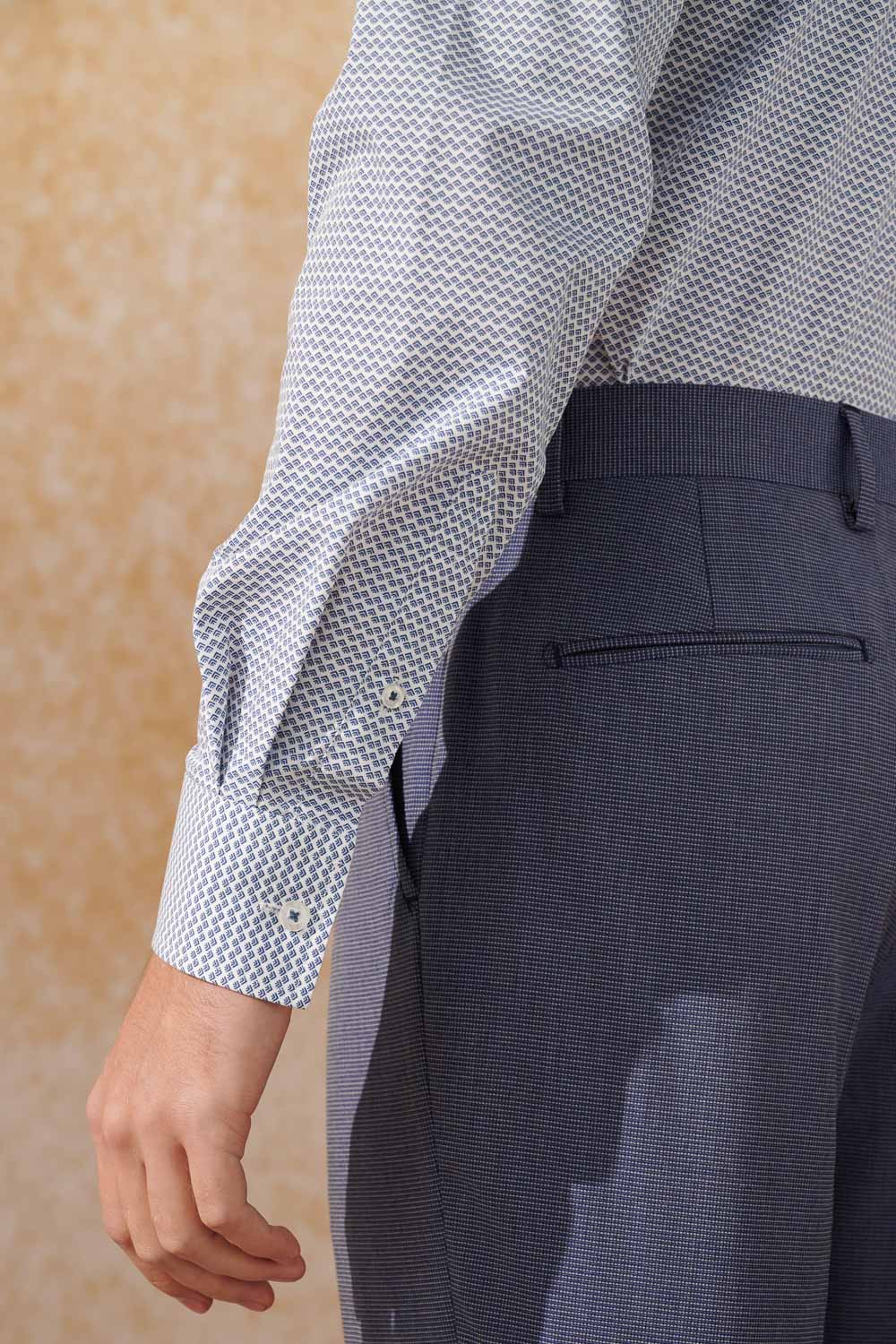 SST&C #Easycare  Blue Geometric Print Standard Shirt | 0312404001  (Outlet)_6