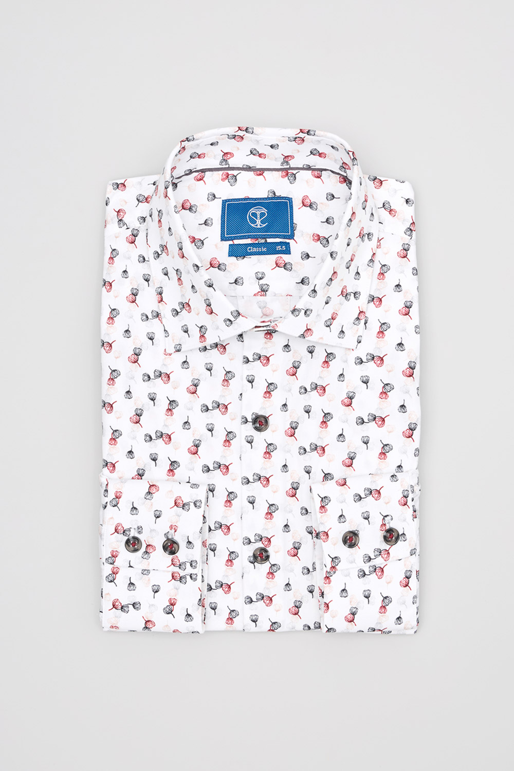SST&C #Elastic Fit  Red and Black Flower Print Standard Shirt | 0312404004  (Outlet)_7