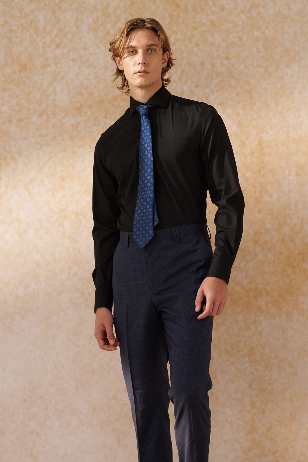 SST&C #Easycare  Black Plain Slim Fit Shirt | 0312404007  (Outlet)_2