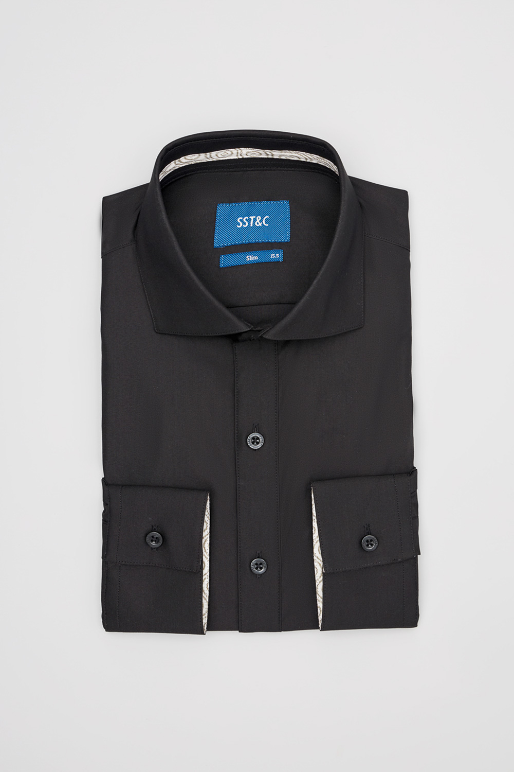 SST&C #Easycare  Black Plain Slim Fit Shirt | 0312404007  (Outlet)_7