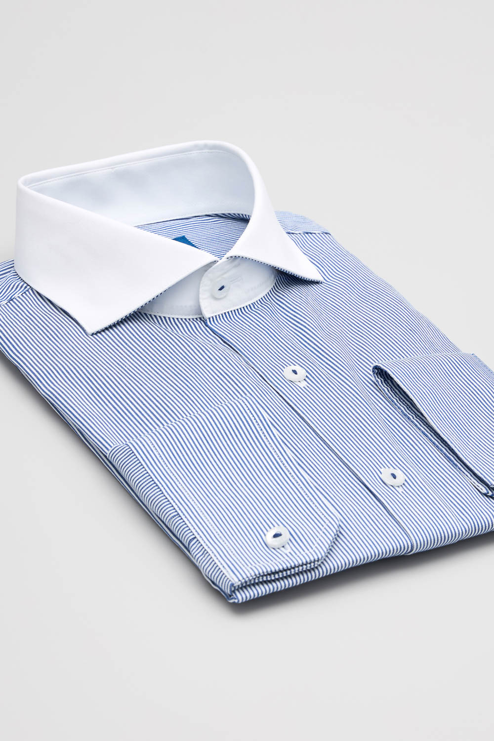 SST&C #Easycare  Blue Striped Pattern Slim Fit White Collar Shirt | 0312404014  (Outlet)_8