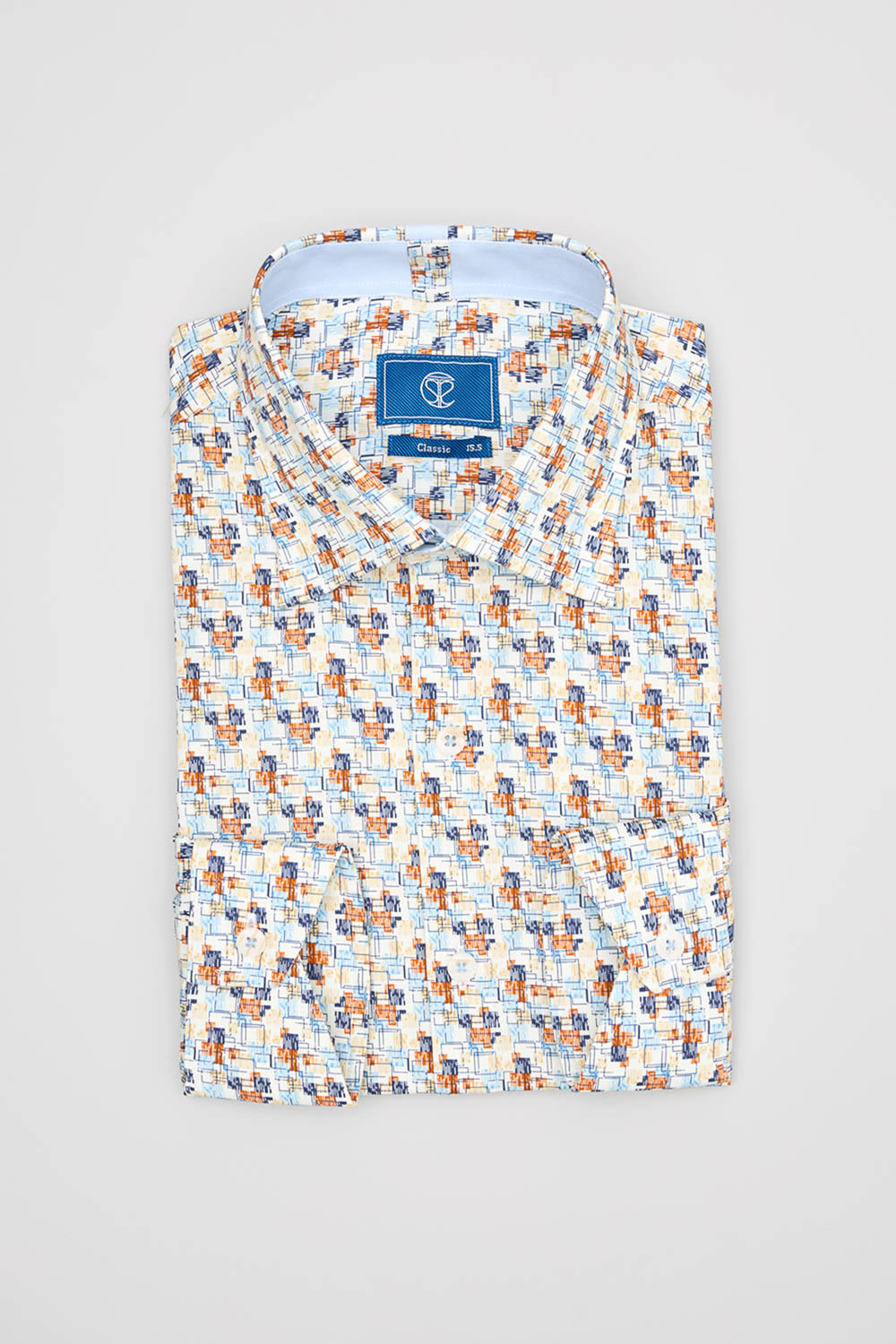 SST&C #Elastic Fit  Multicolor Geometric Print Standard Fit Color Block Shirt | 0312404016  (Outlet)_6