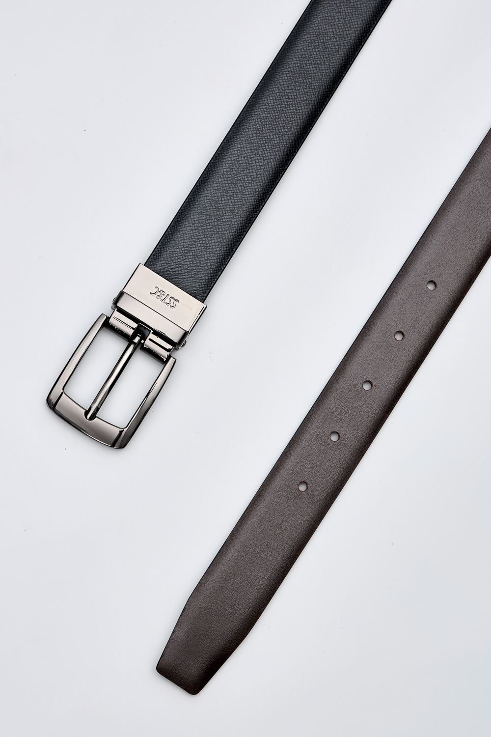 SST&C Black & Dark Brown Back Turn Pin Buckle Belt | 1712404005  (Outlet)_2