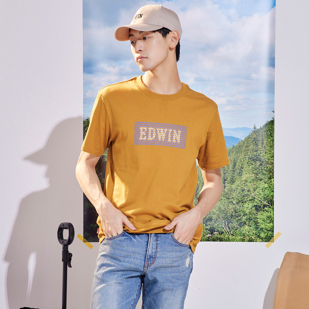 EDWIN｜男裝｜小字排列印花短袖T恤
