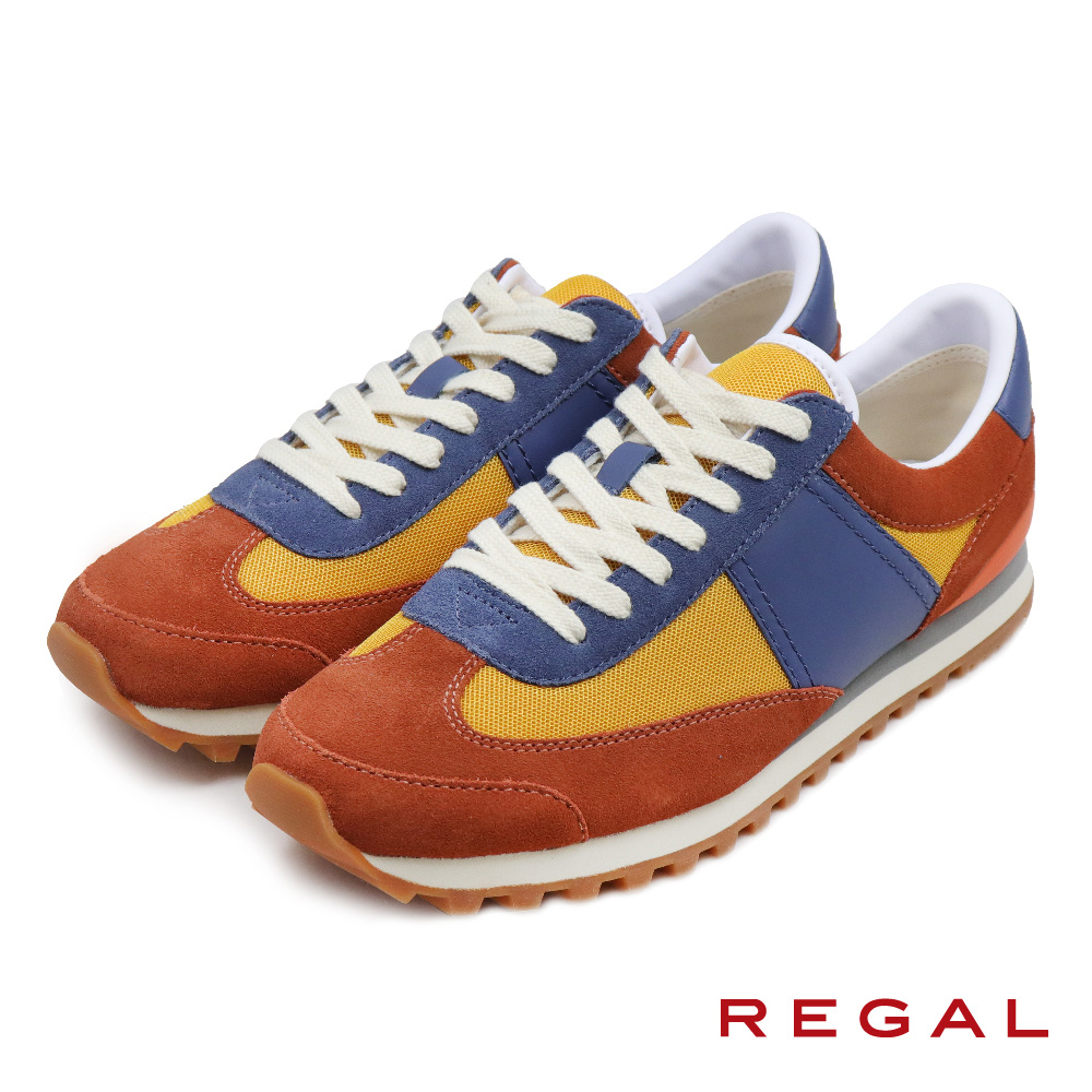 【REGAL】經典牛皮運動風休閒鞋 橘色(52FL-ORAG)
