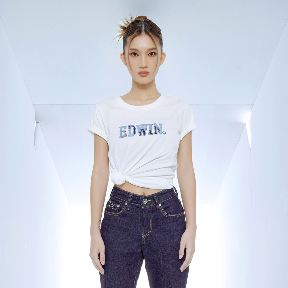 EDWIN｜CORE｜女裝｜拼布印花短袖T恤
