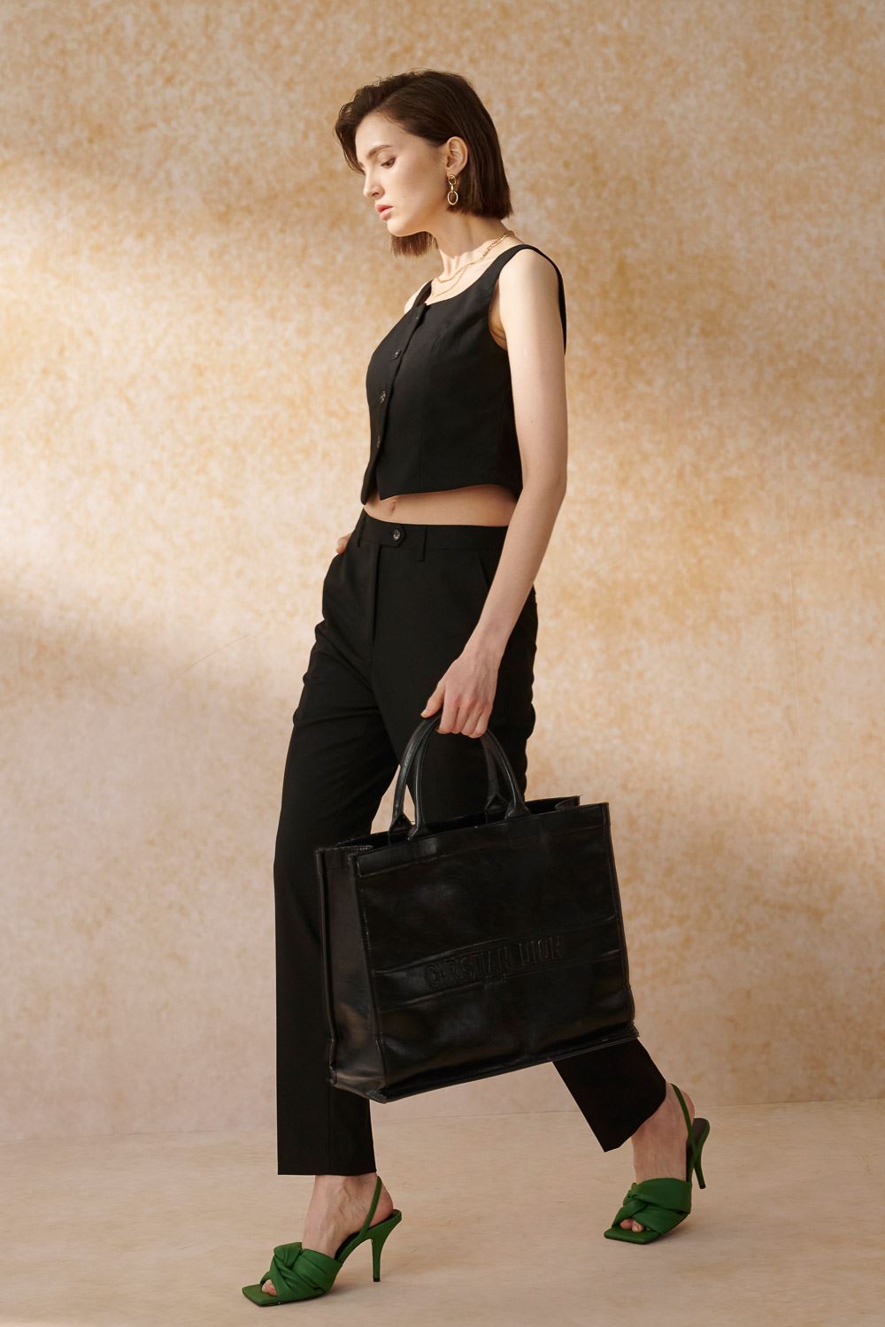 SST&C Black Fitted Suit Trousers | 7262404005  (Outlet)_4