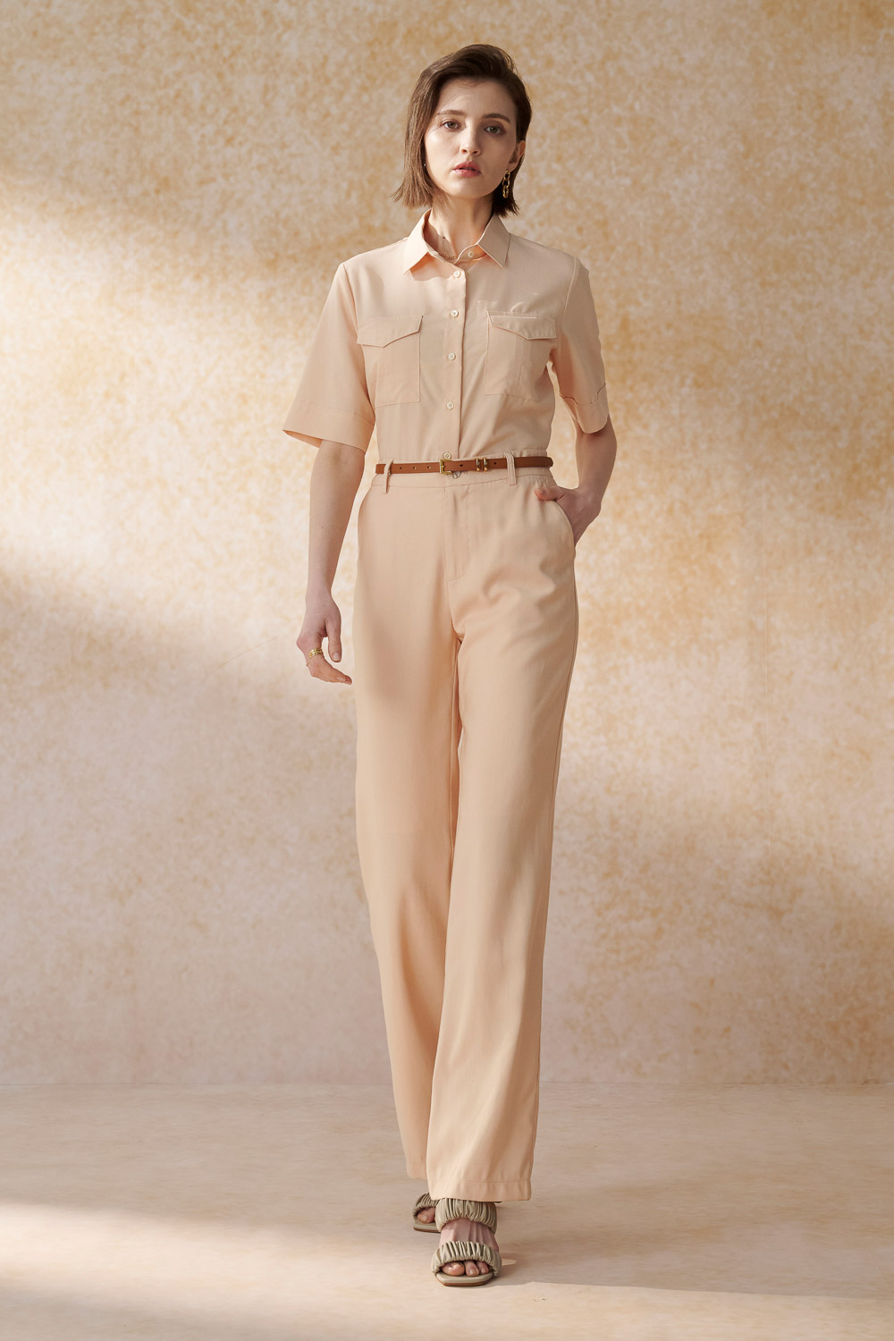 SST&C Melon Color Wide Suit Trousers | 7262404006  (Outlet)_0