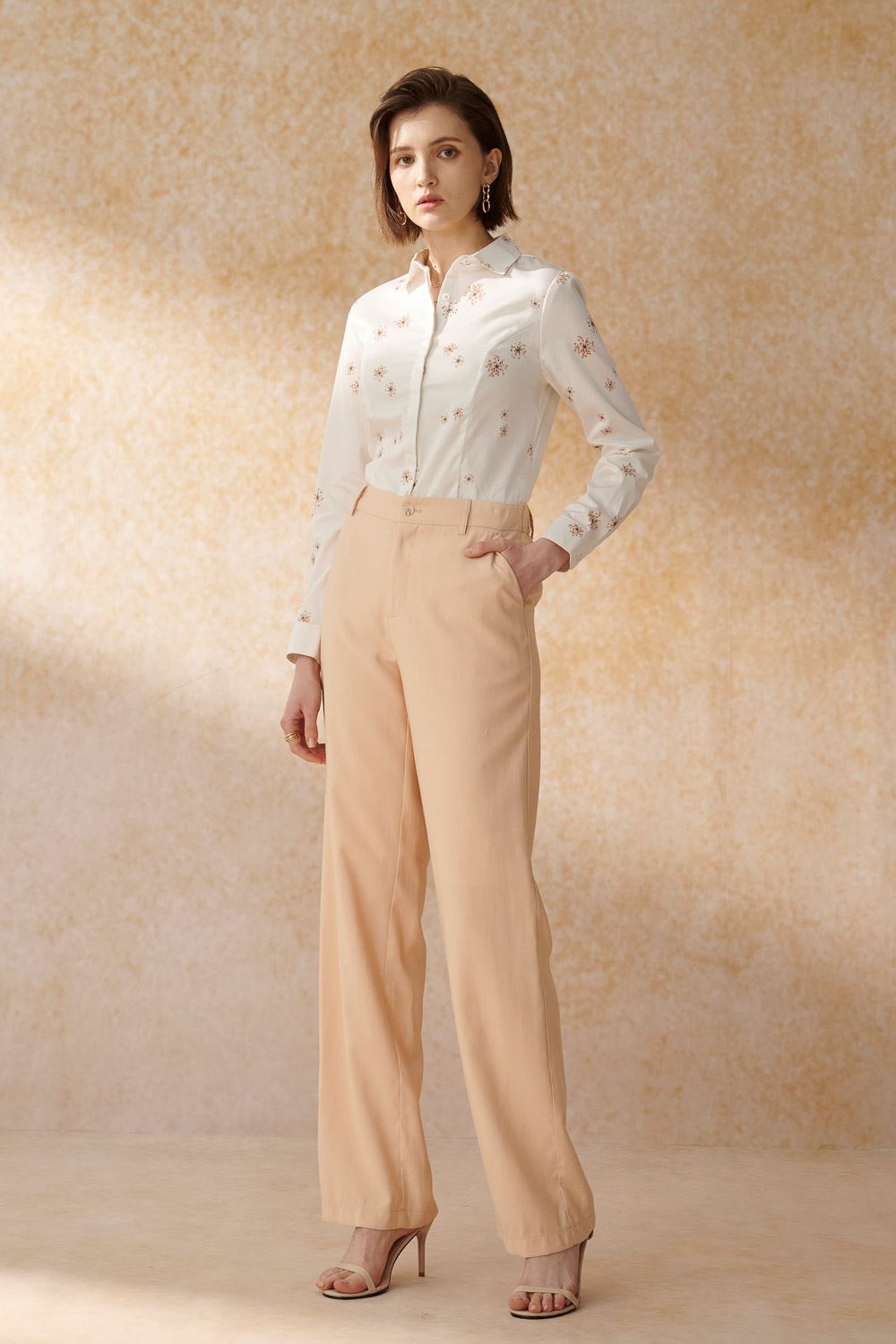 SST&C Melon Color Wide Suit Trousers | 7262404006  (Outlet)_3