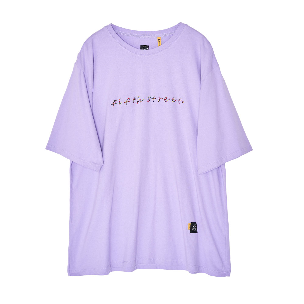 5th STREET｜山形｜女裝｜彩色草寫logo設計短袖T恤｜紫色
