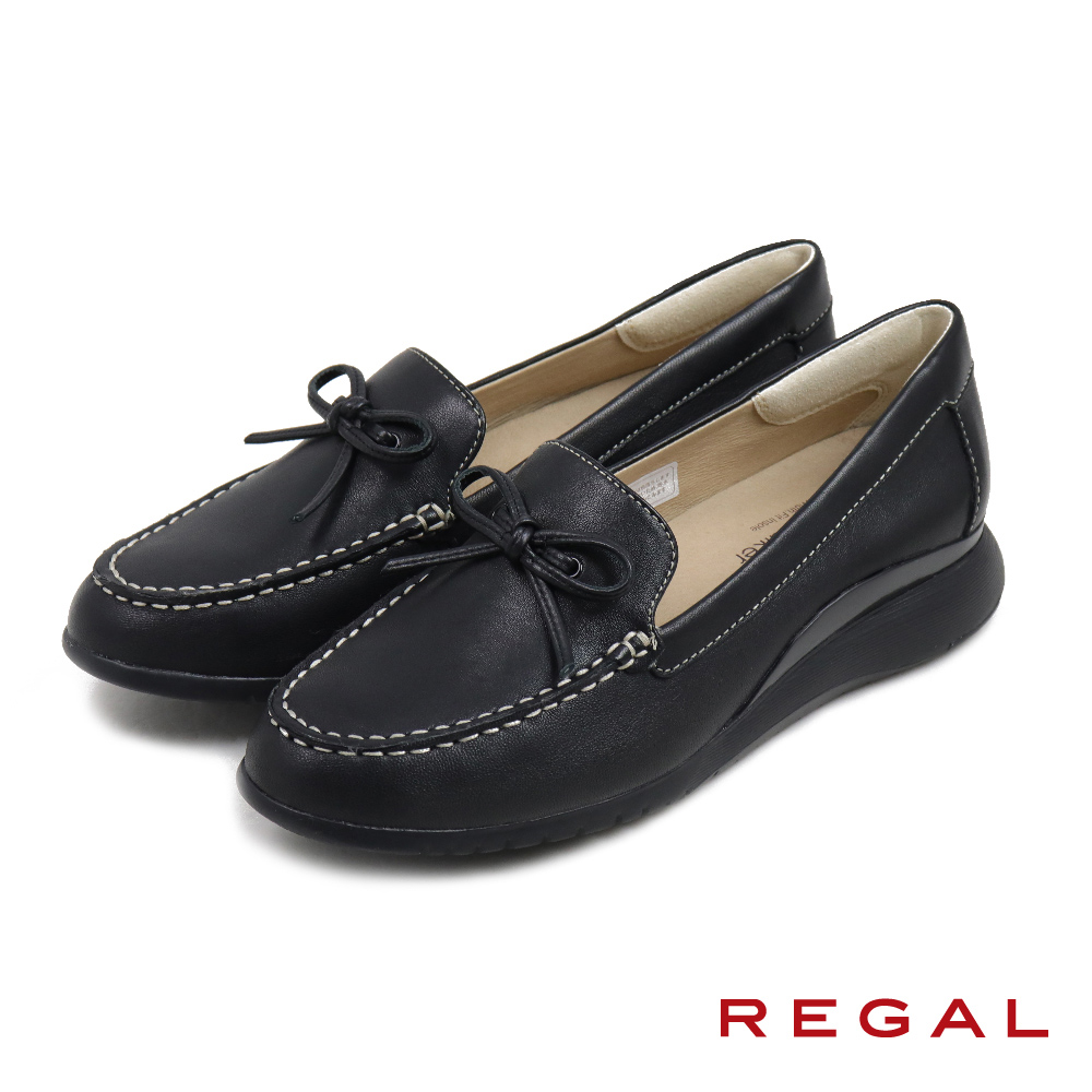 【REGAL】日本輕便內襯軟墊氣墊休閒鞋 黑色(HC57-BL)