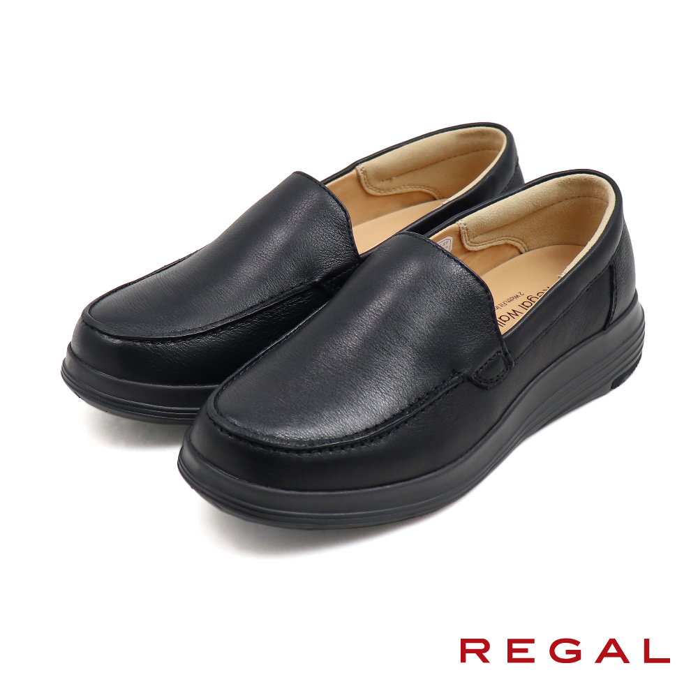 【REGAL】不敗素面淑女懶人休閒鞋 黑色(HC59-BL)