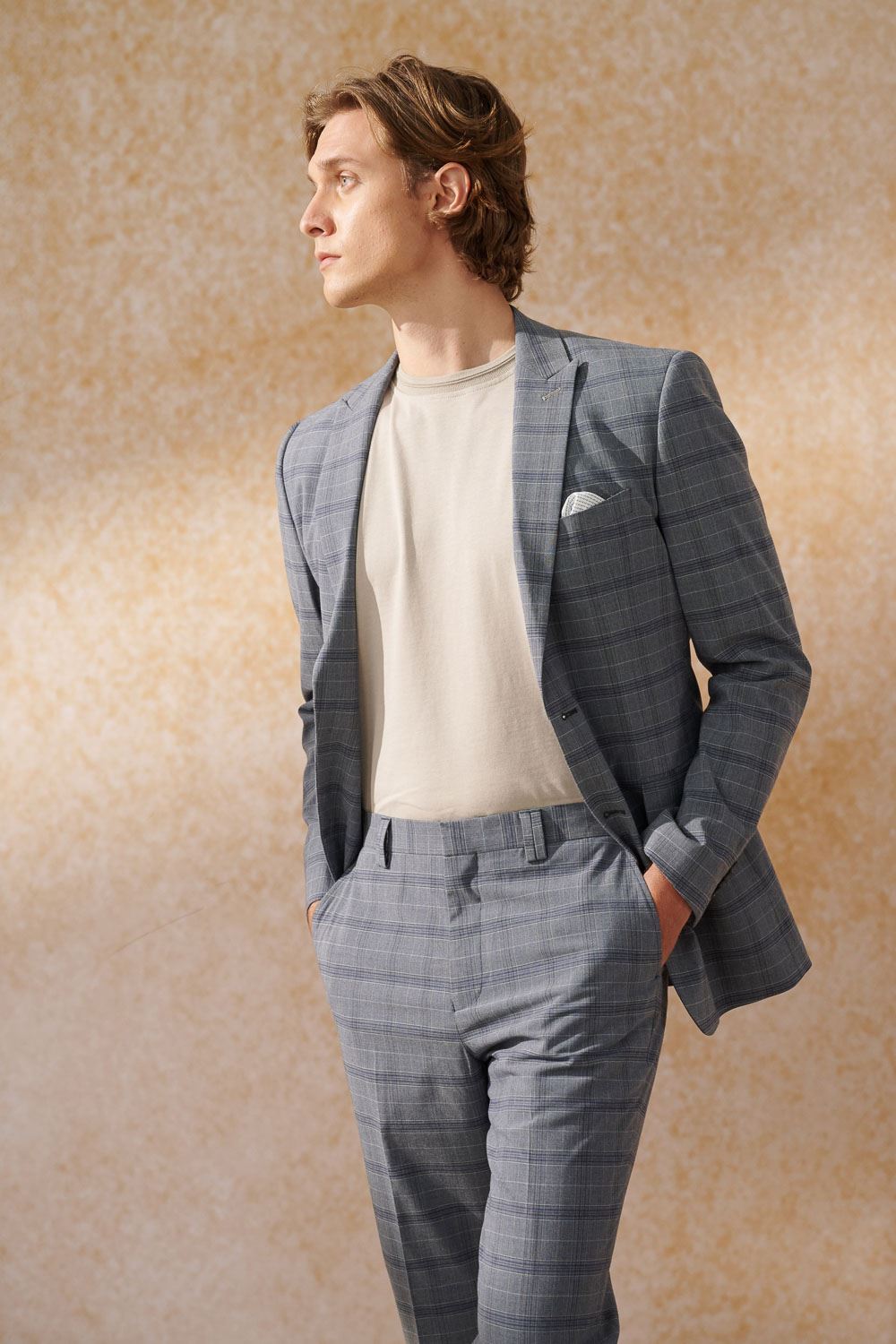 SST&C Gray Check Pattern Slim Fit Suit Jacket | 0112404001  (Outlet)_2