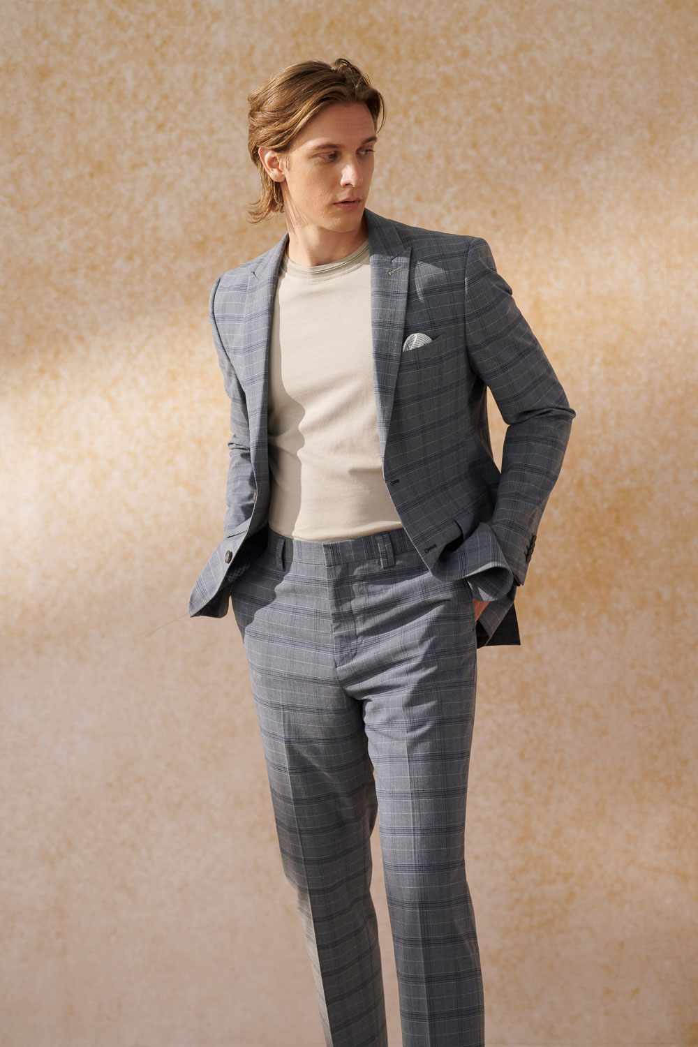 SST&C Gray Check Pattern Slim Fit Suit Jacket | 0112404001  (Outlet)_3