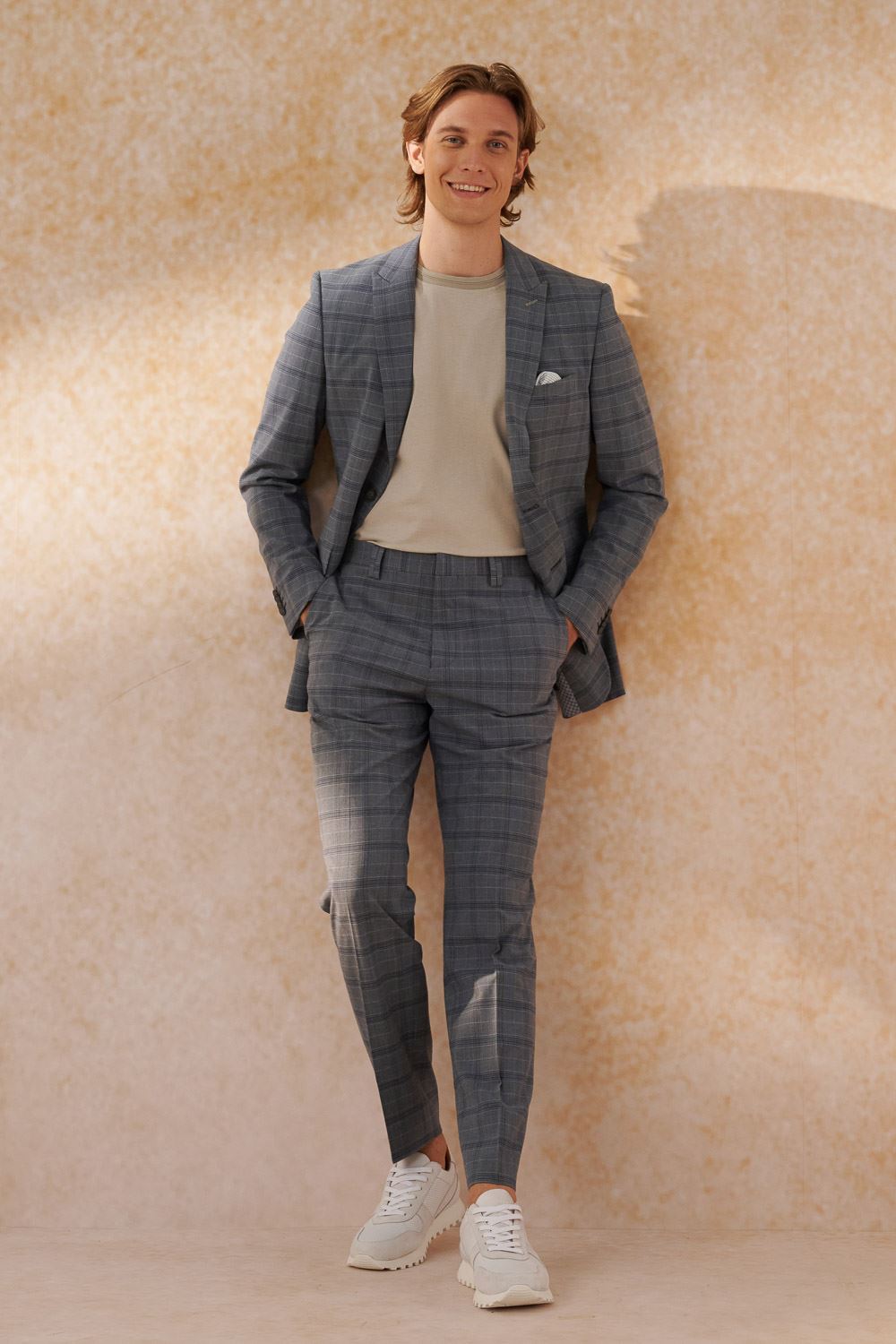 SST&C Gray Check Pattern Slim Fit Suit Jacket | 0112404001  (Outlet)_4