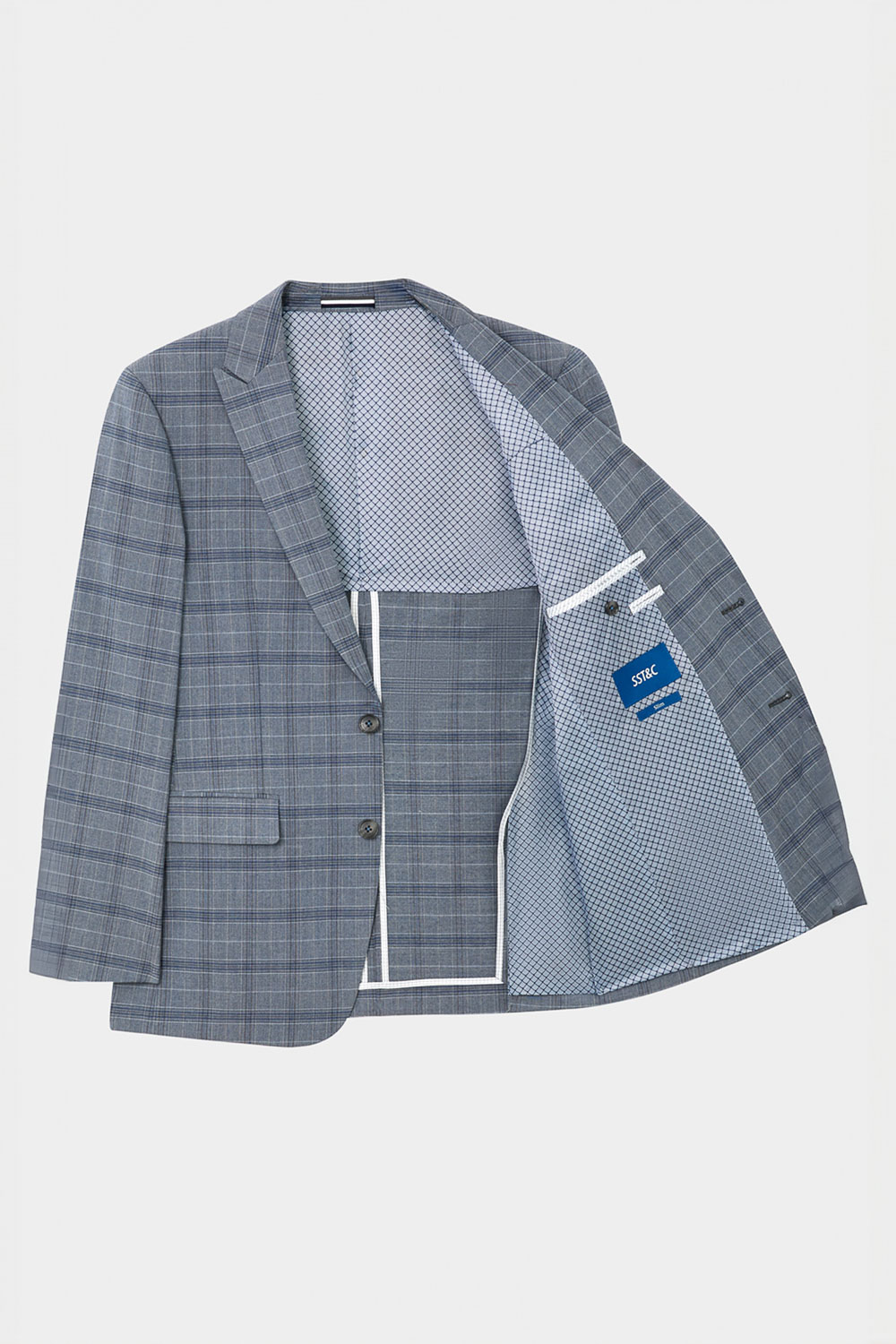 SST&C Gray Check Pattern Slim Fit Suit Jacket | 0112404001  (Outlet)_8