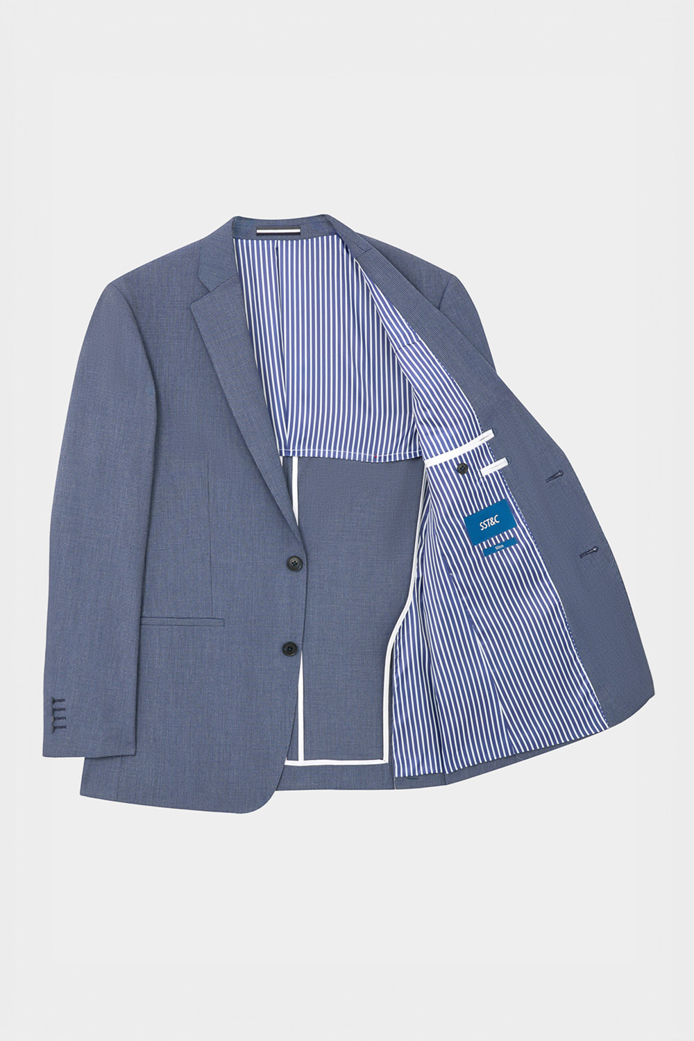 SST&C Navy Textured Slim Fit Suit Jacket | 0112404002  (Outlet)_8