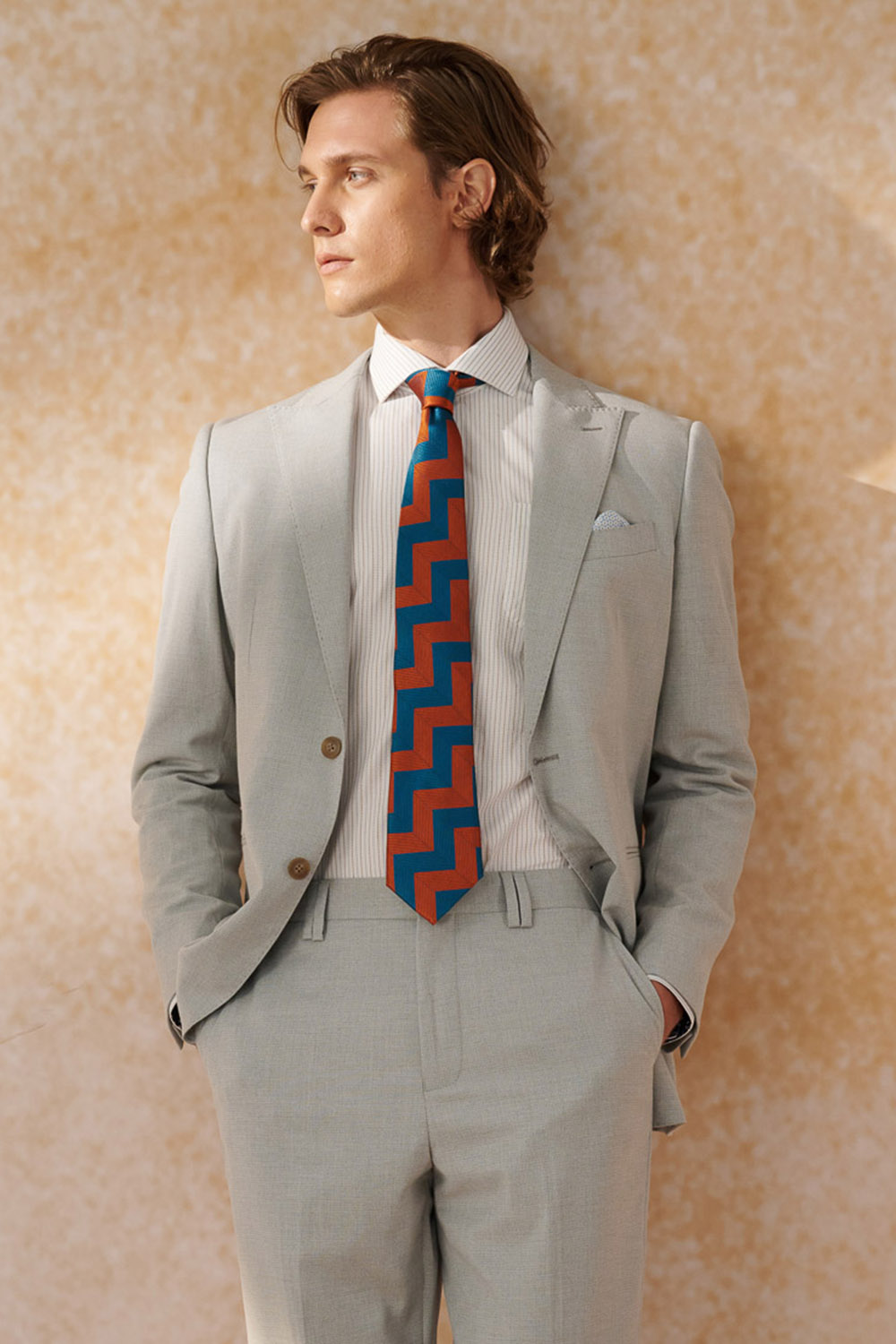 SST&C Light Gray Slim Fit Suit Jacket | 0112404004  (Outlet)_0