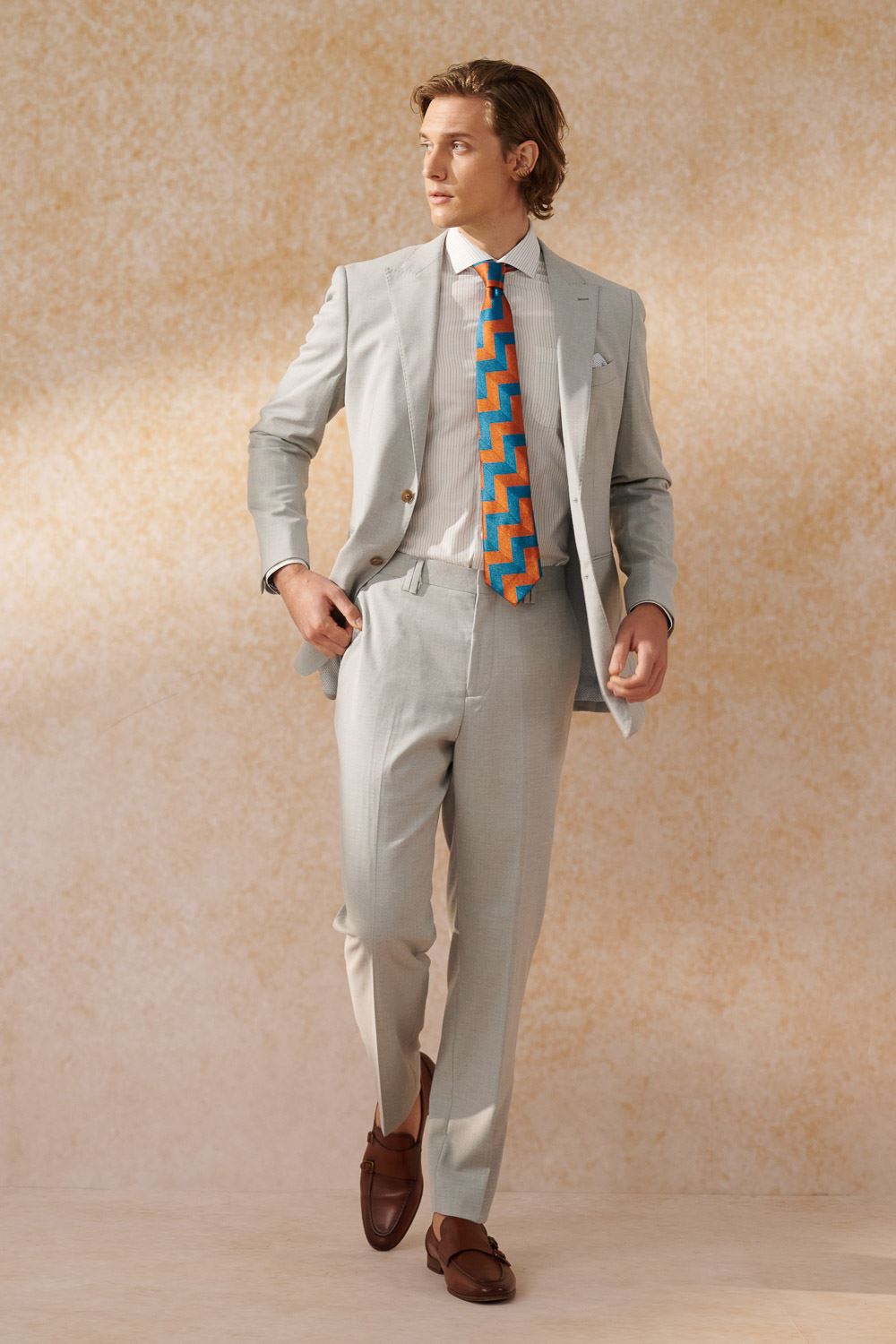 SST&C Light Gray Slim Fit Suit Jacket | 0112404004  (Outlet)_4