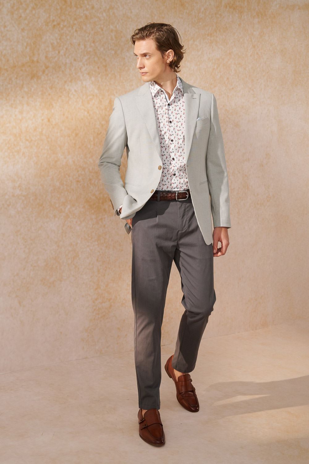 SST&C Light Gray Slim Fit Suit Jacket | 0112404004  (Outlet)_5