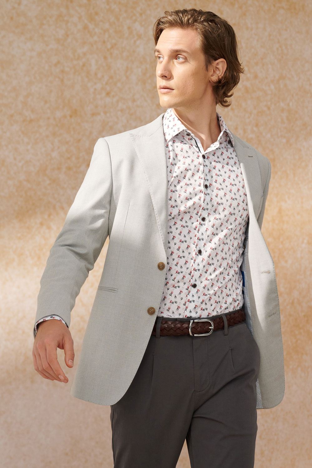 SST&C Light Gray Slim Fit Suit Jacket | 0112404004  (Outlet)_6