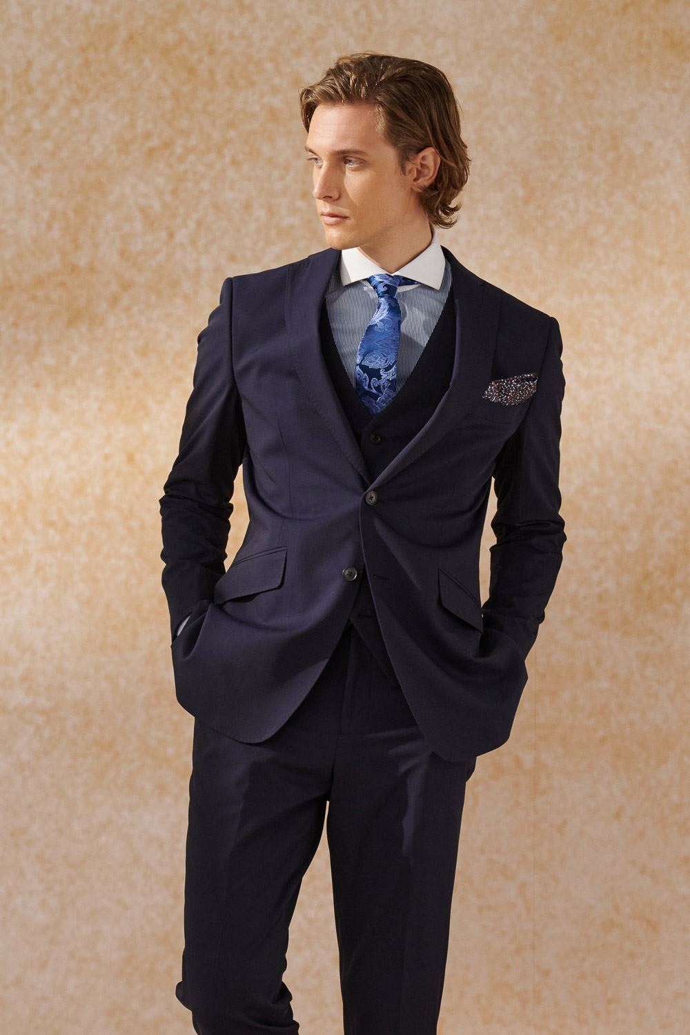 SST&C Navy Slim Fit Suit Jacket | 0112404008  (Outlet)_2