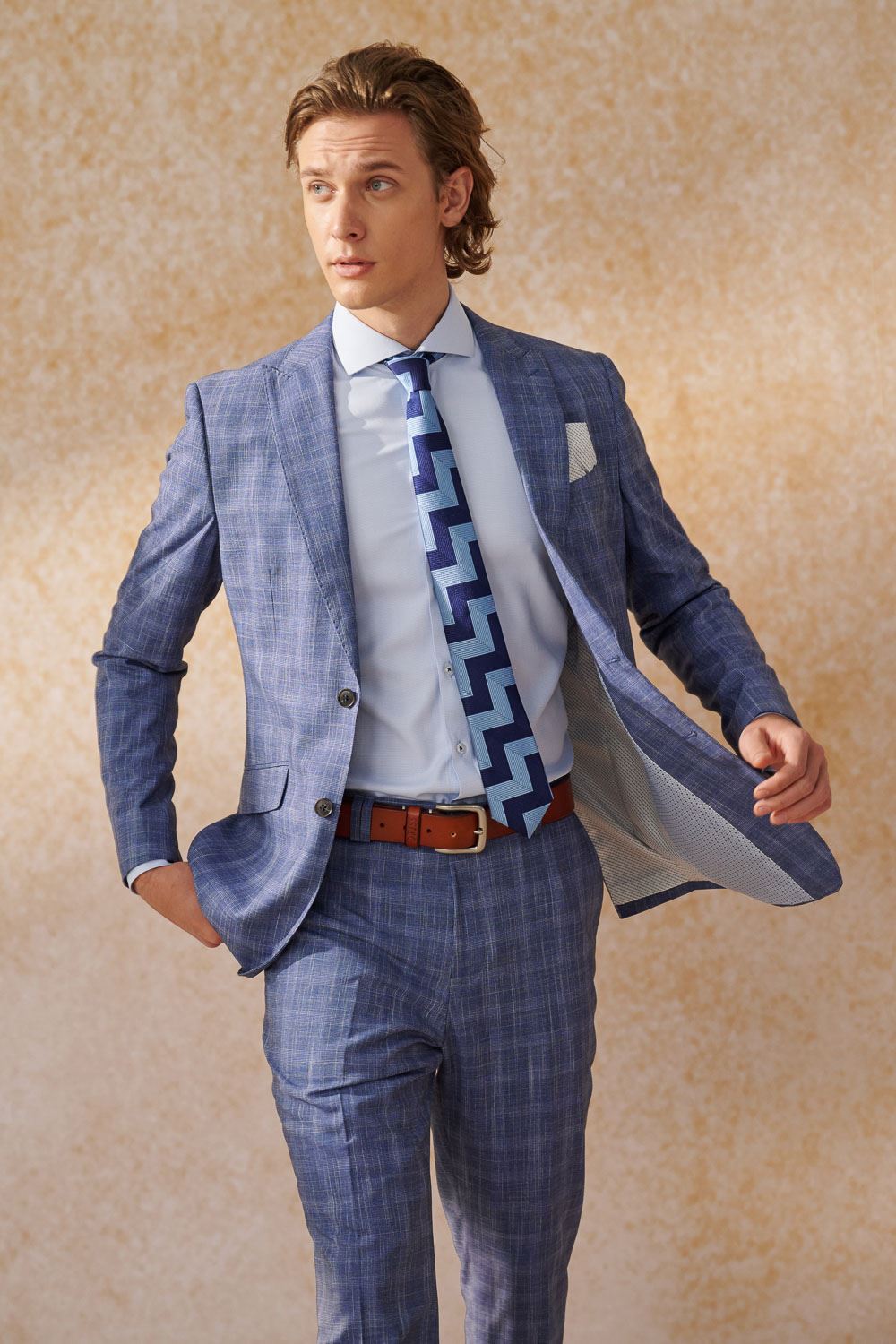 SST&C Navy Check Tailor Suit Trousers | 0212404003  (Outlet)_2