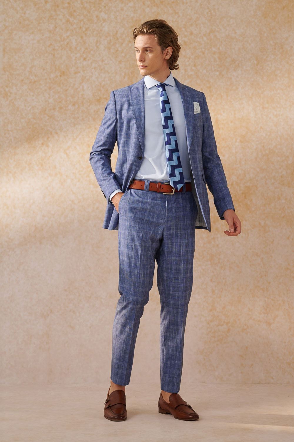 SST&C Navy Check Tailor Suit Trousers | 0212404003  (Outlet)_3