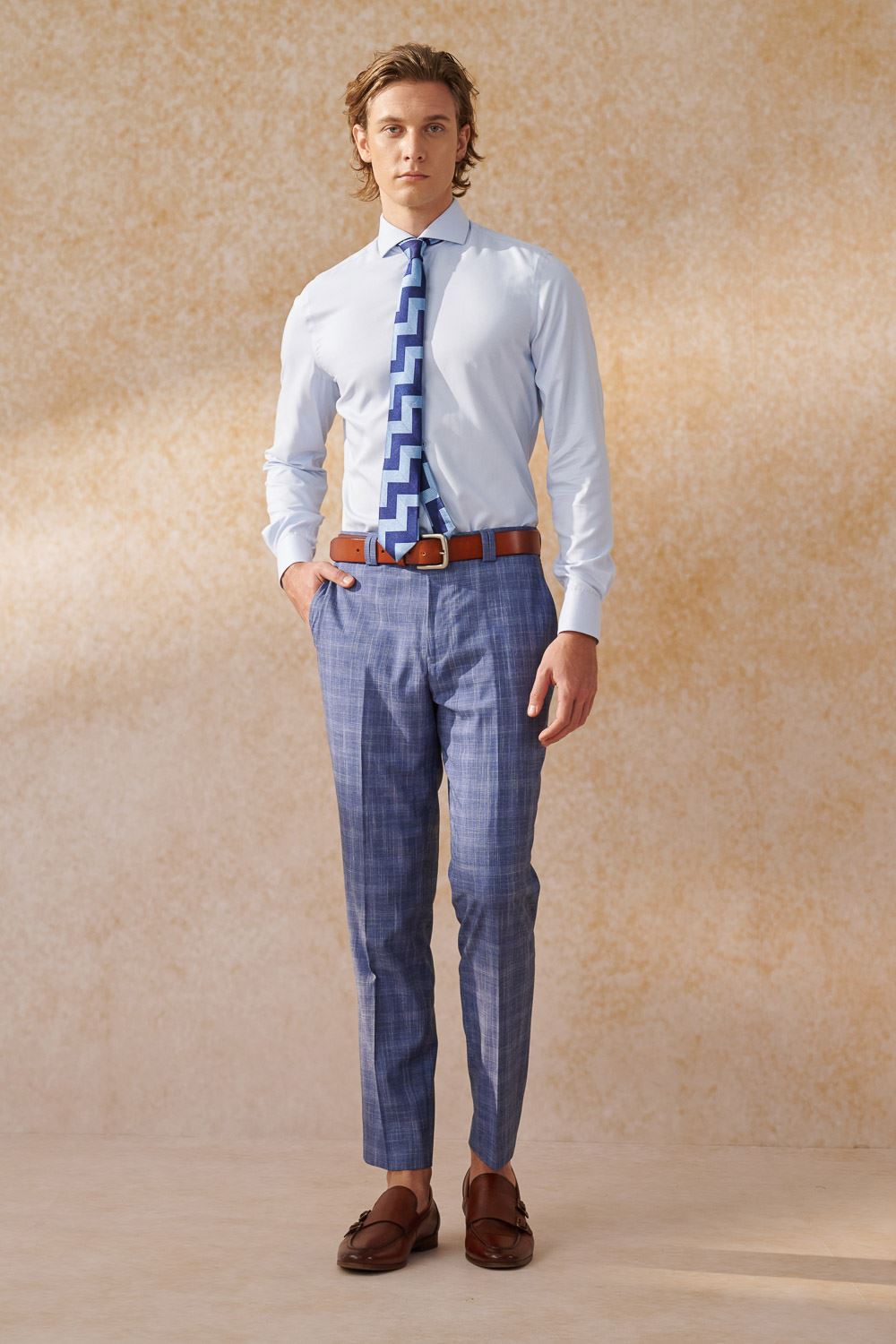 SST&C Navy Check Tailor Suit Trousers | 0212404003  (Outlet)_4