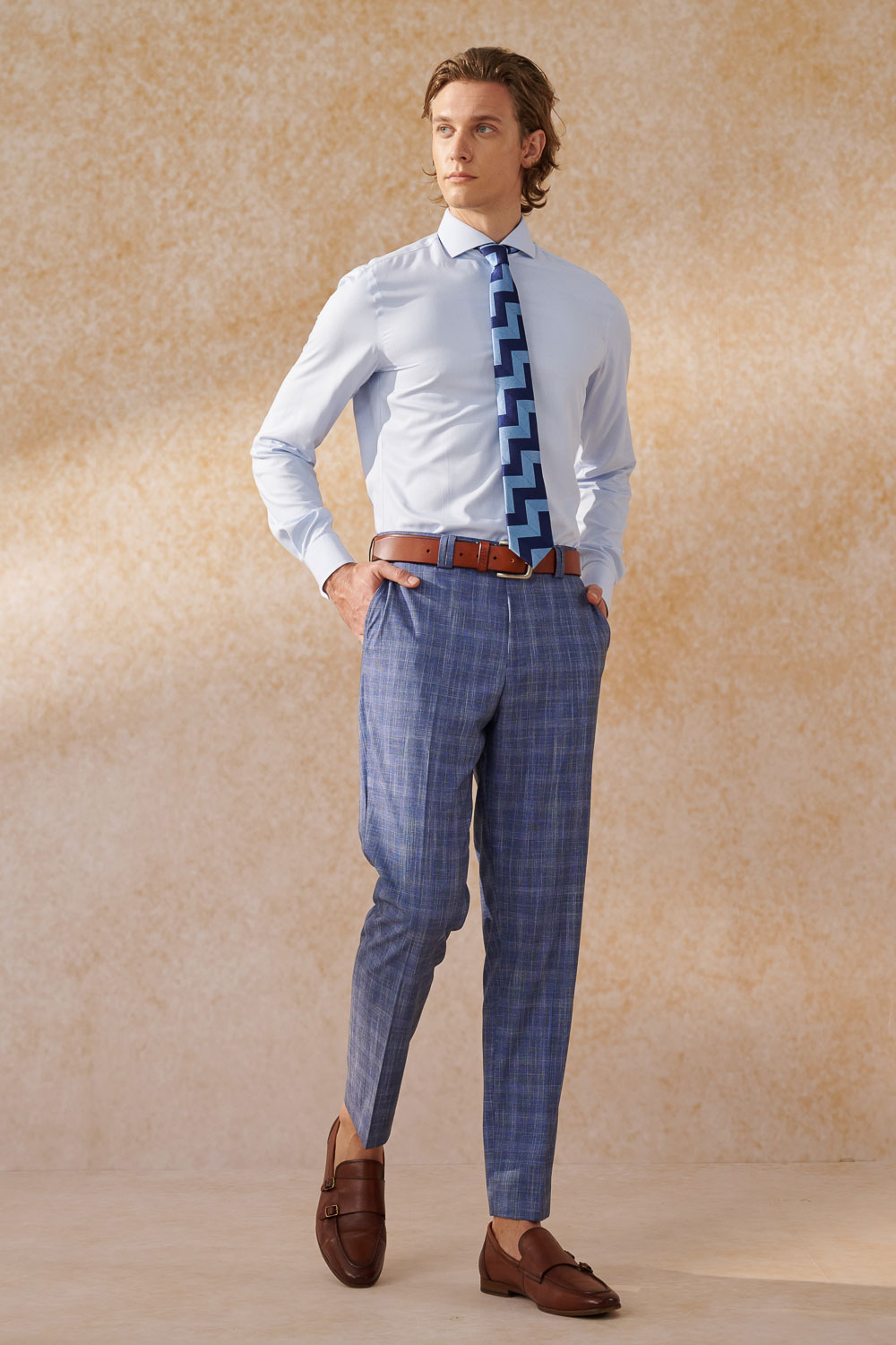 SST&C Navy Check Tailor Suit Trousers | 0212404003  (Outlet)_6