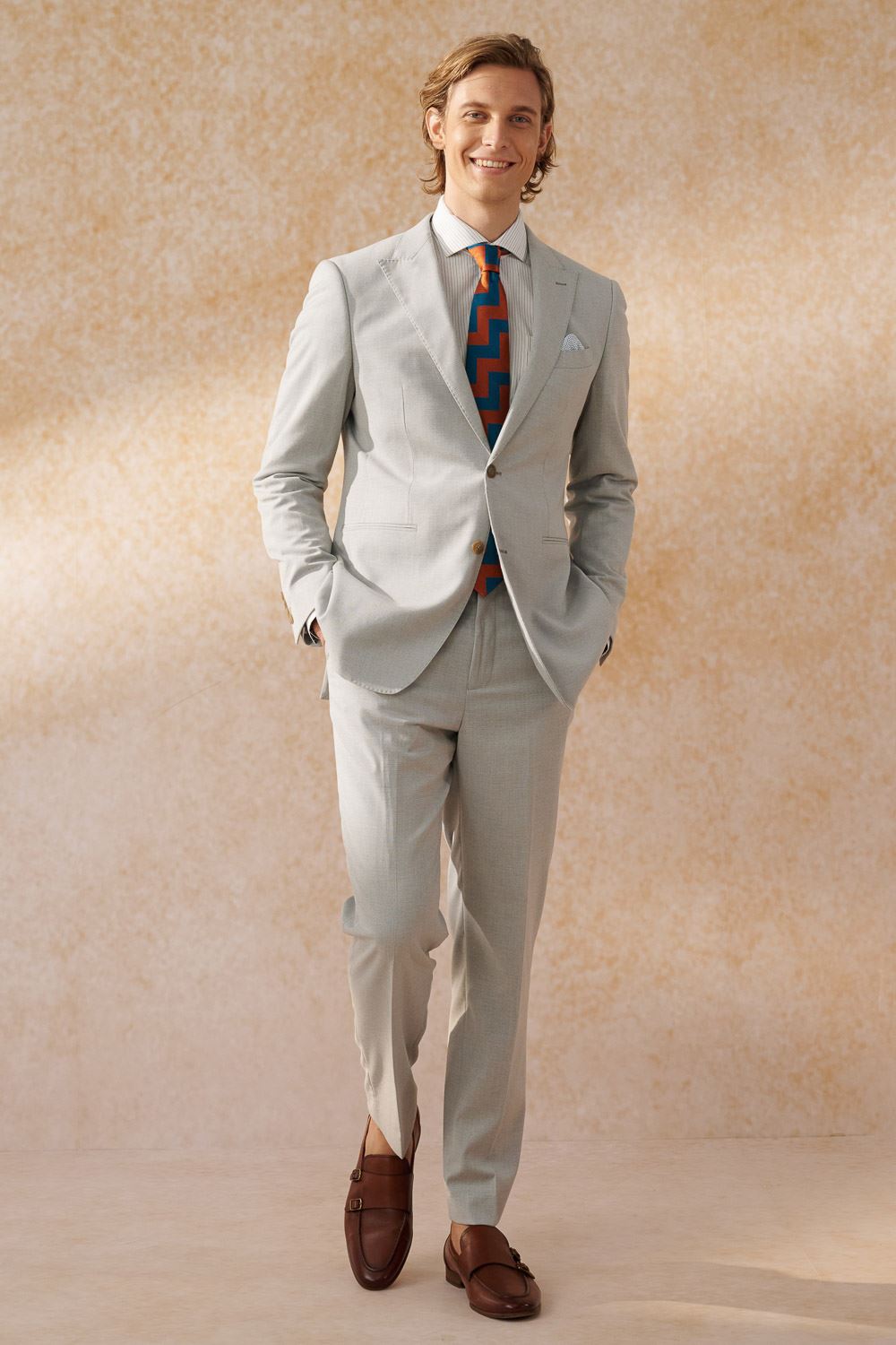 SST&C Light Gray Slim Fit Suit Trousers | 0212404004  (Outlet)_0