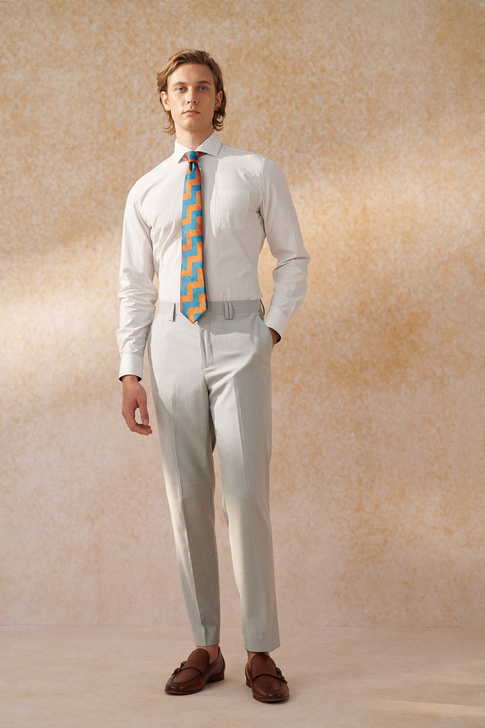 SST&C Light Gray Slim Fit Suit Trousers | 0212404004  (Outlet)_4