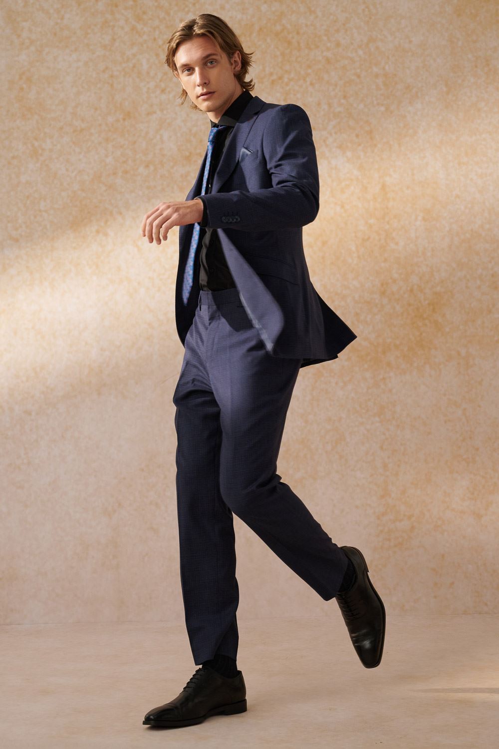 SST&C Navy Textured Tailor Suit Trousers | 0212404005  (Outlet)_0
