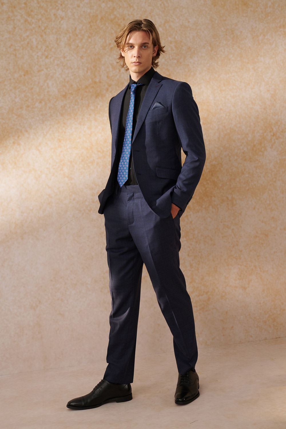 SST&C Navy Textured Tailor Suit Trousers | 0212404005  (Outlet)_1