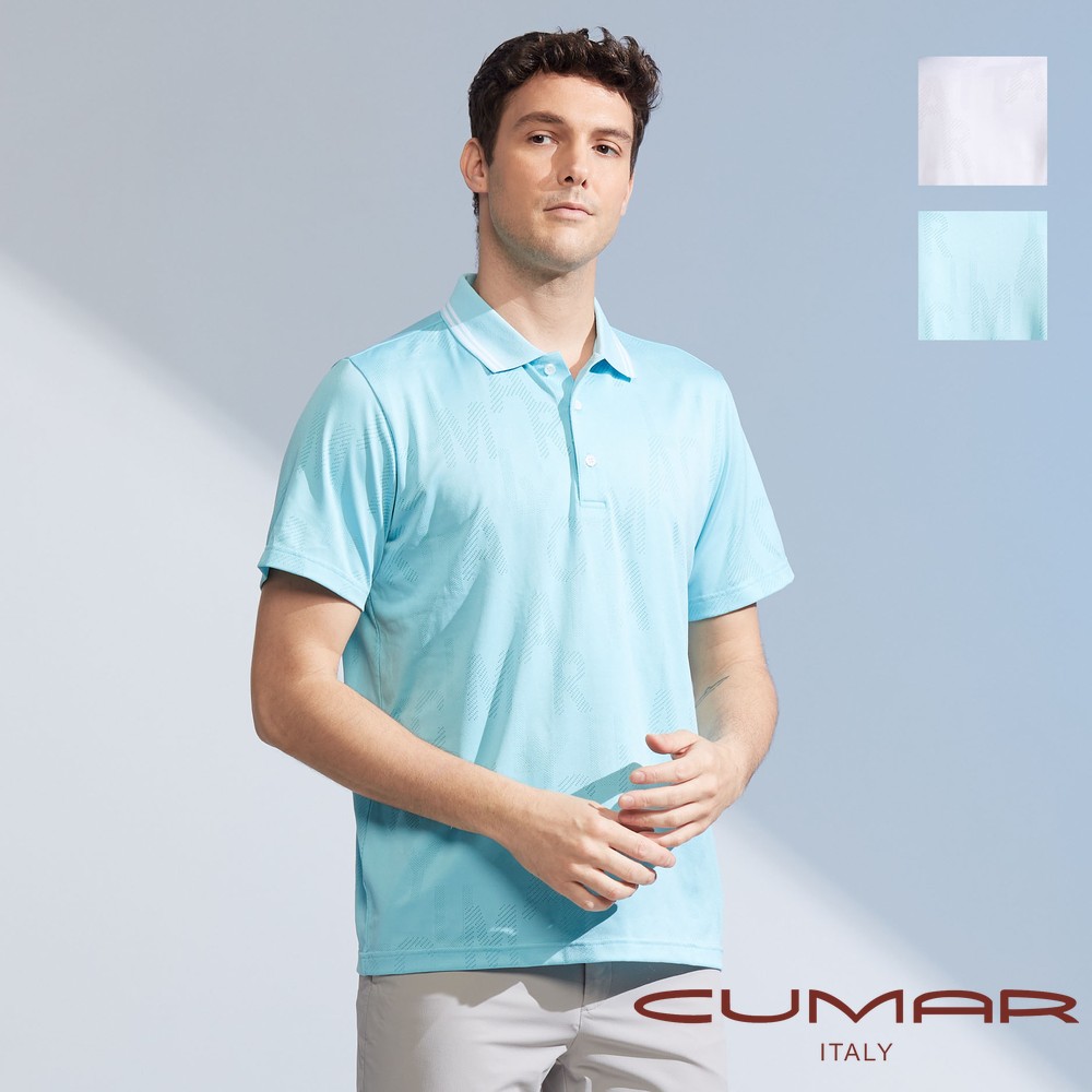 CUMAR 男裝短袖羅紋緹花吸濕排汗POLO衫(HiCool) / 248214