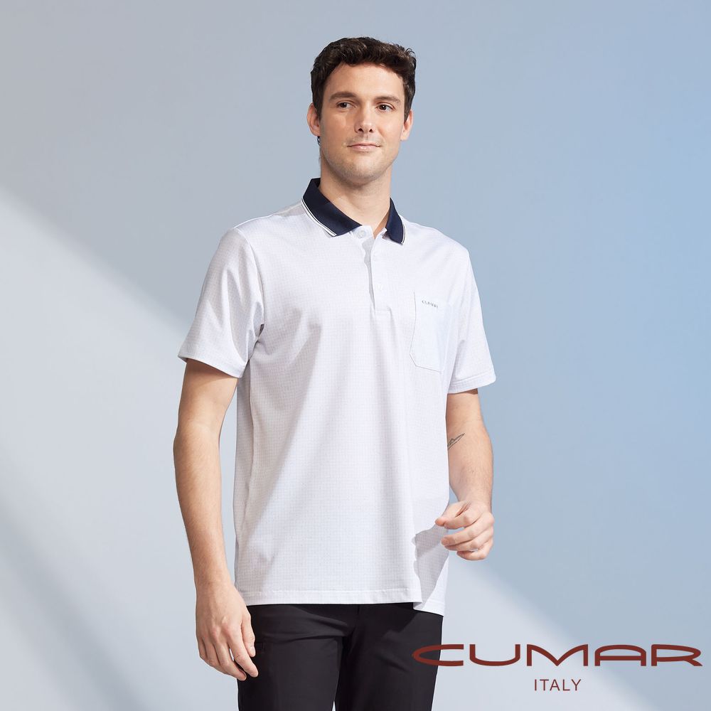 CUMAR 男裝短袖羅紋領印花POLO衫 / 248236