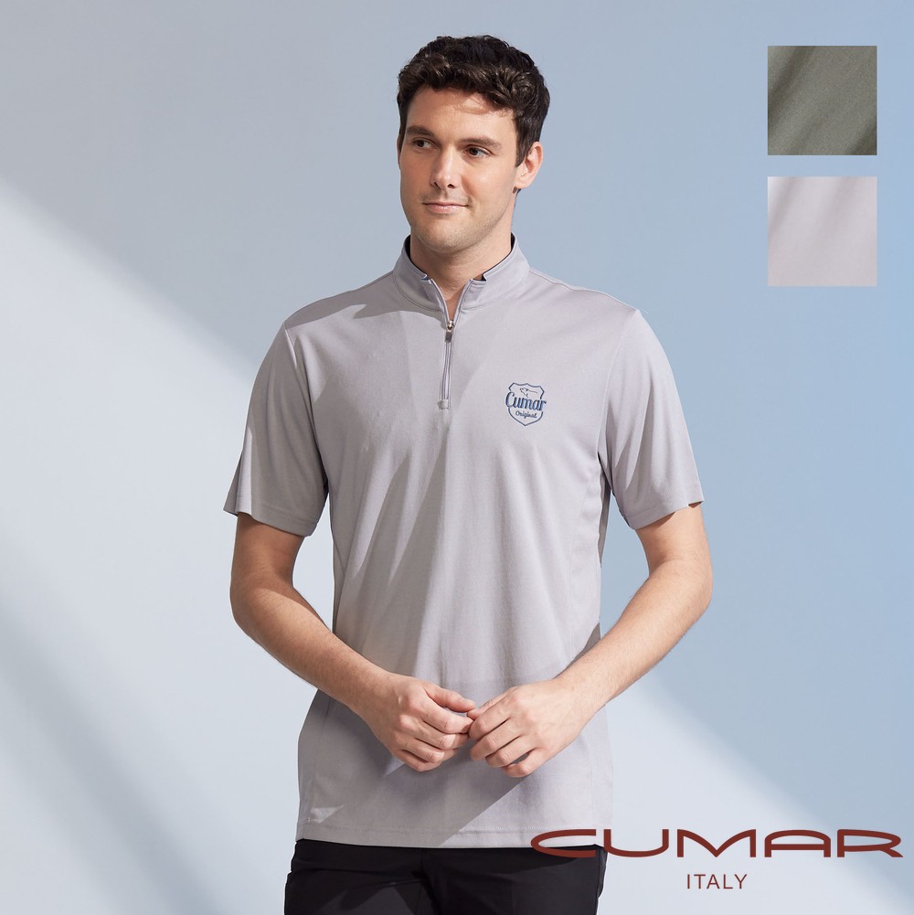 CUMAR 男裝短袖立領拉鍊POLO衫 / 248244